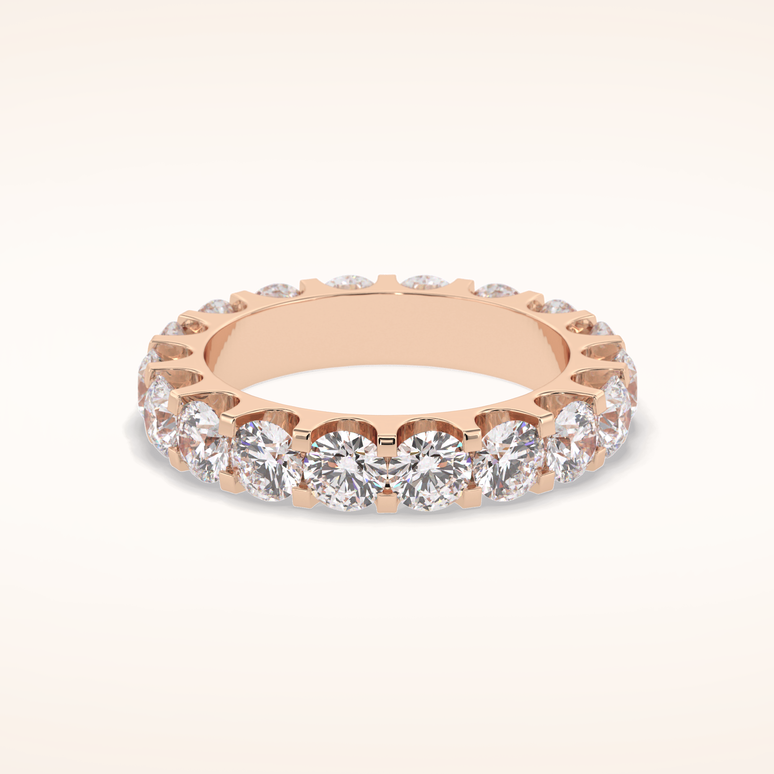 3.03 Round Shaped Moissanite Full Eternity Wedding Band