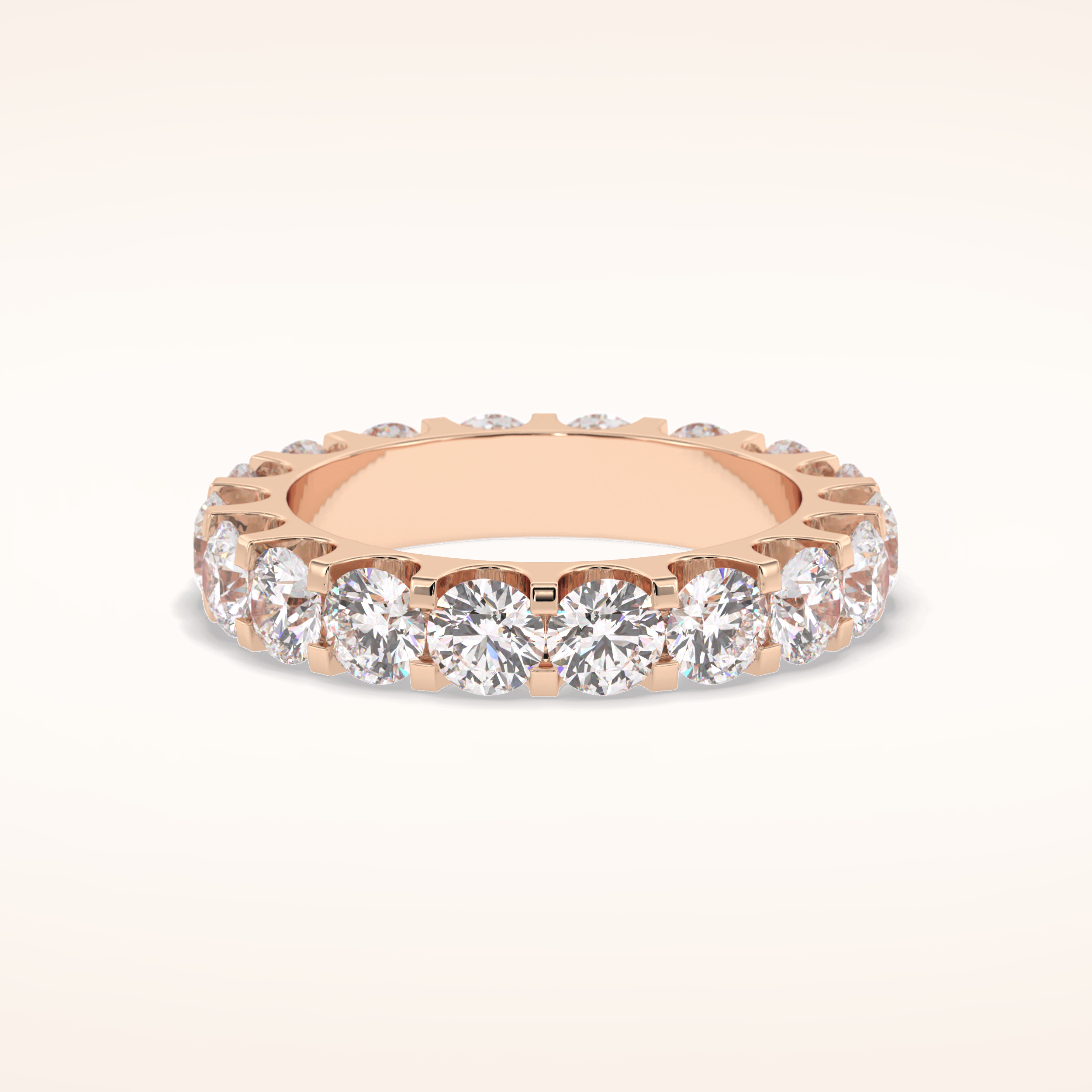 3.03 Round Shaped Moissanite Full Eternity Wedding Band