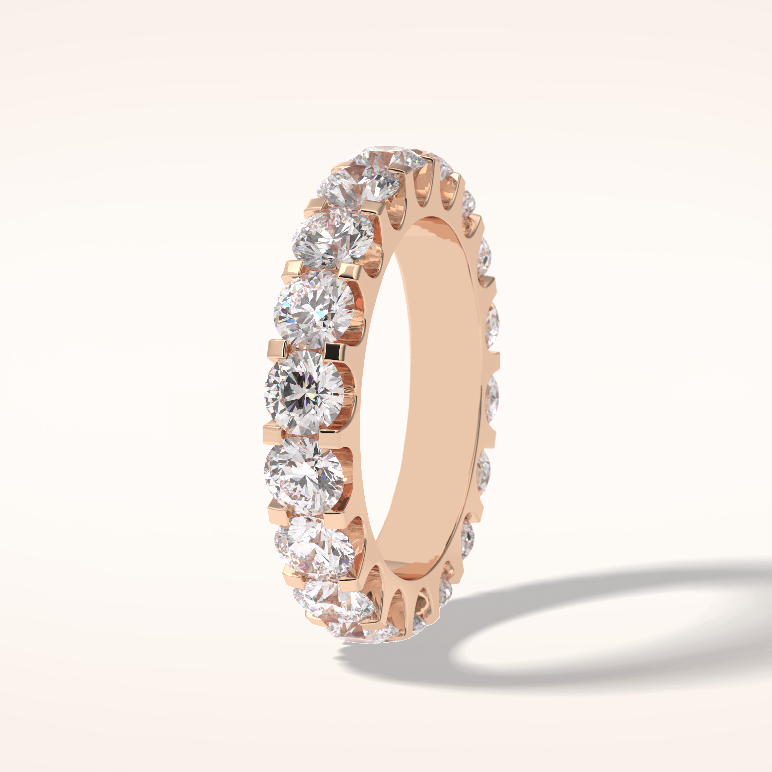 3.03 Round Shaped Moissanite Full Eternity Wedding Band
