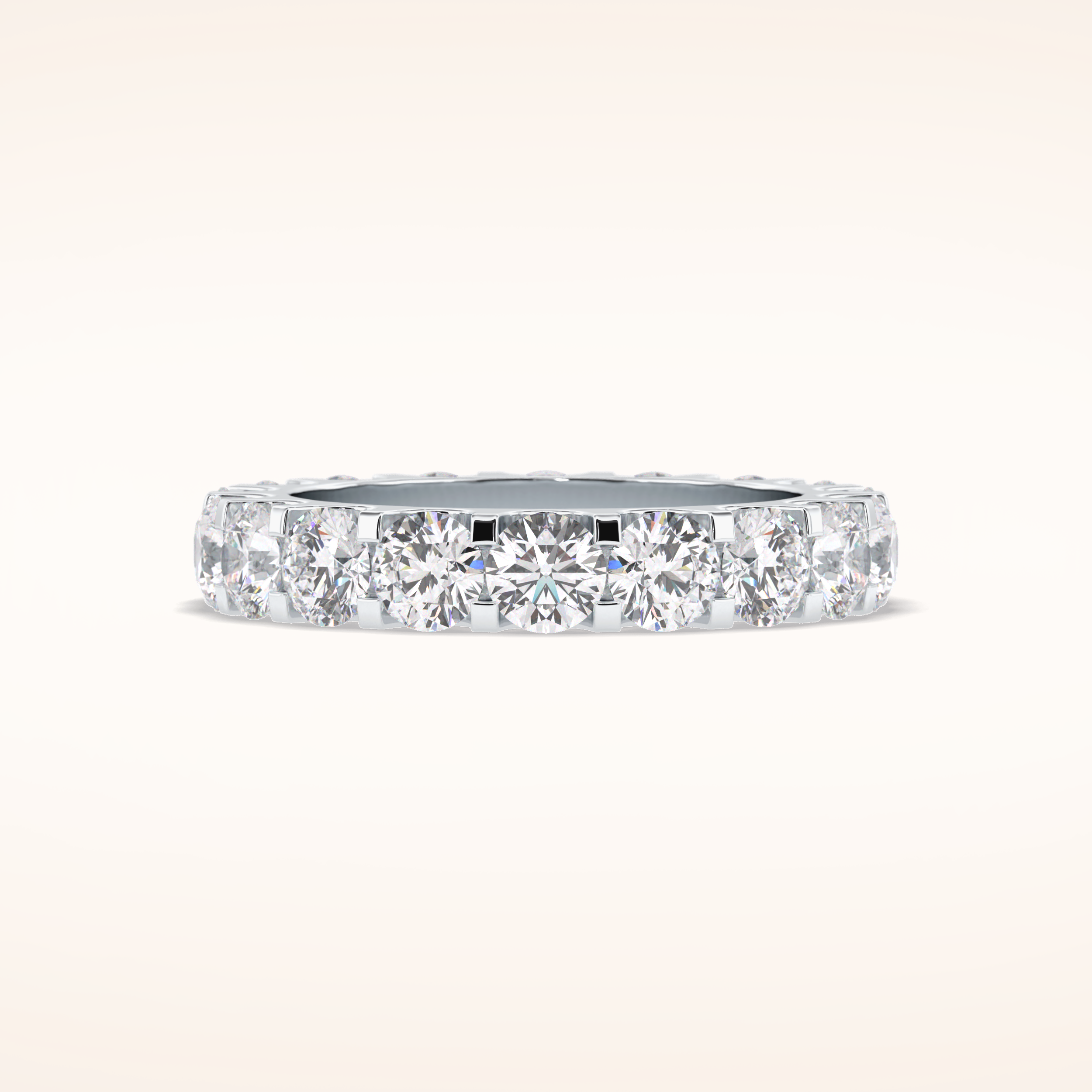 3.03 Round Shaped Moissanite Full Eternity Wedding Band