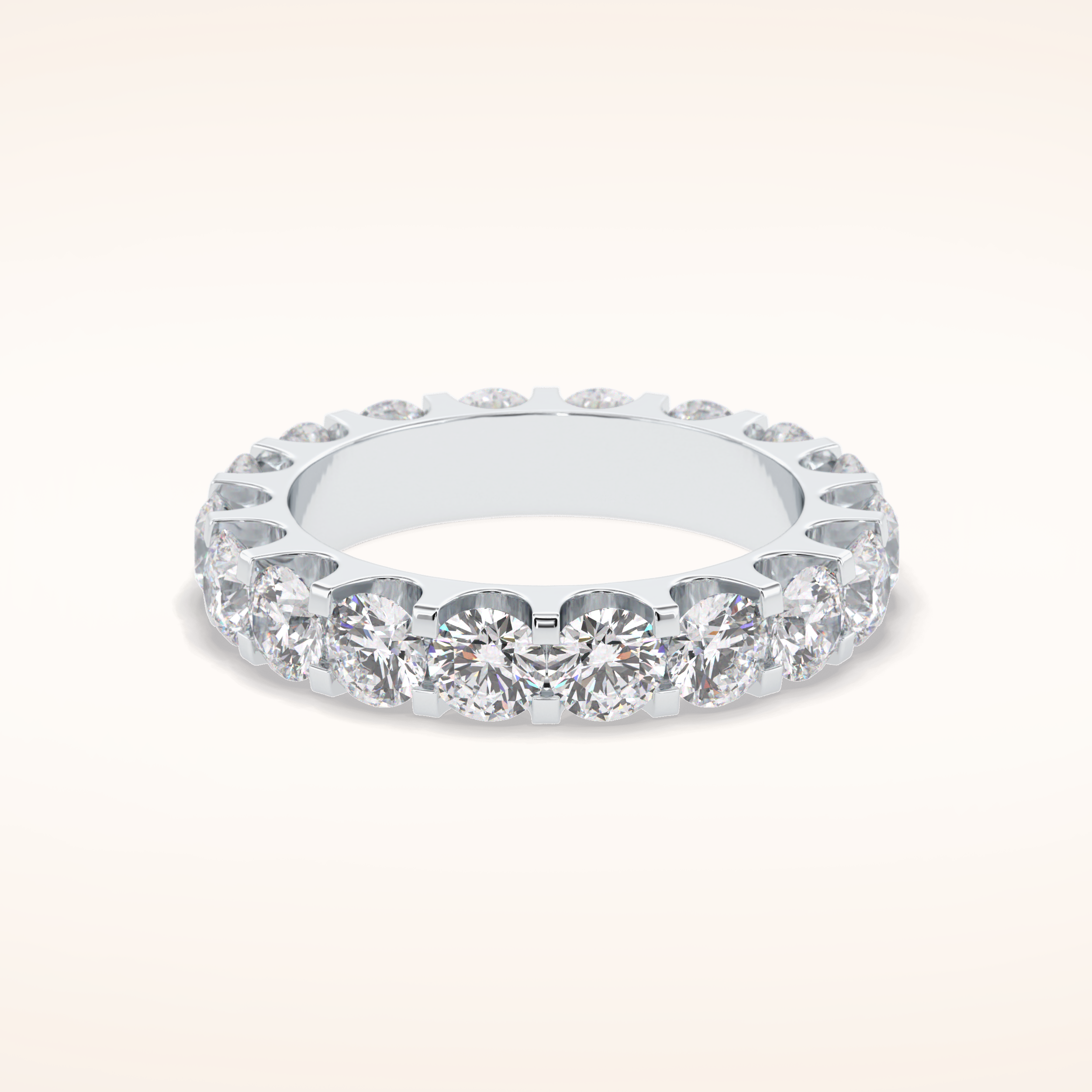 3.03 Round Shaped Moissanite Full Eternity Wedding Band