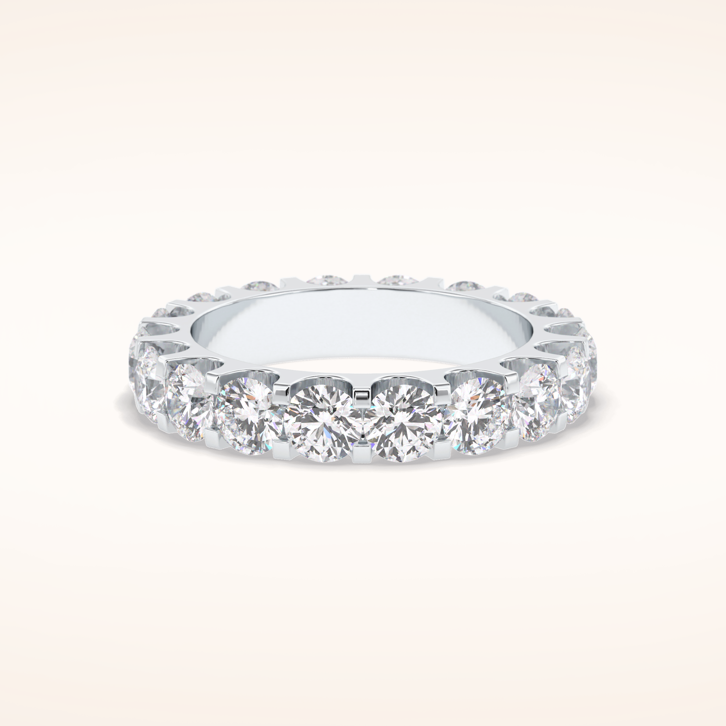 3.03 Round Shaped Moissanite Full Eternity Wedding Band