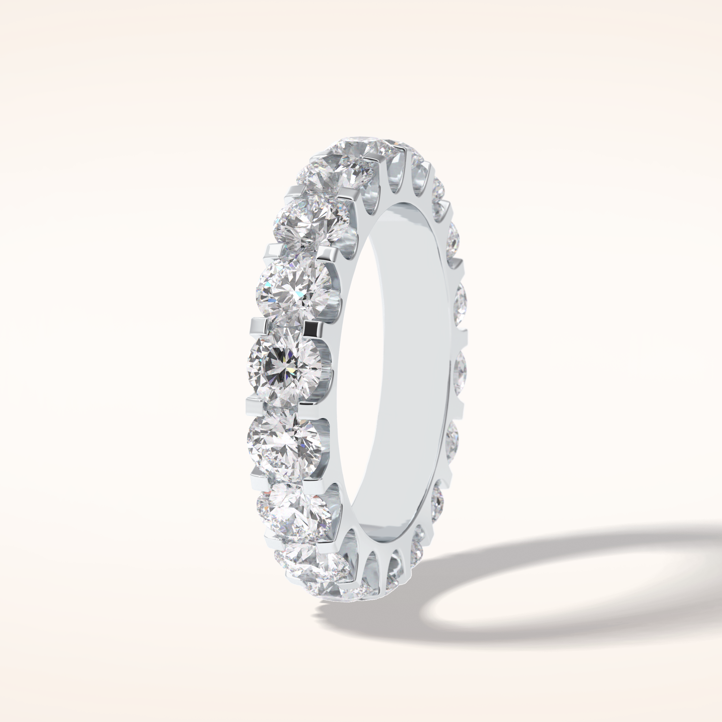 3.03 Round Shaped Moissanite Full Eternity Wedding Band