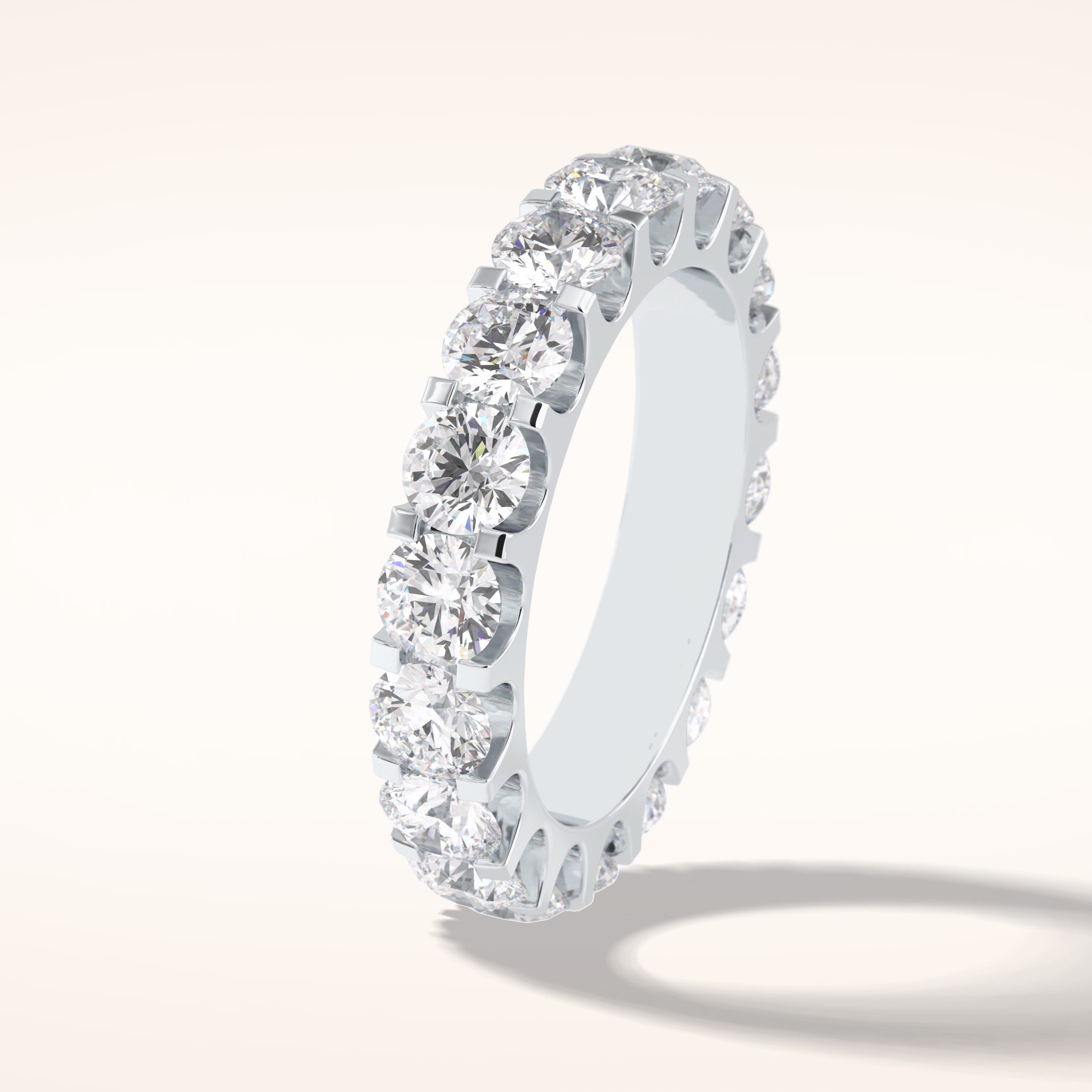 3.03 Round Shaped Moissanite Full Eternity Wedding Band