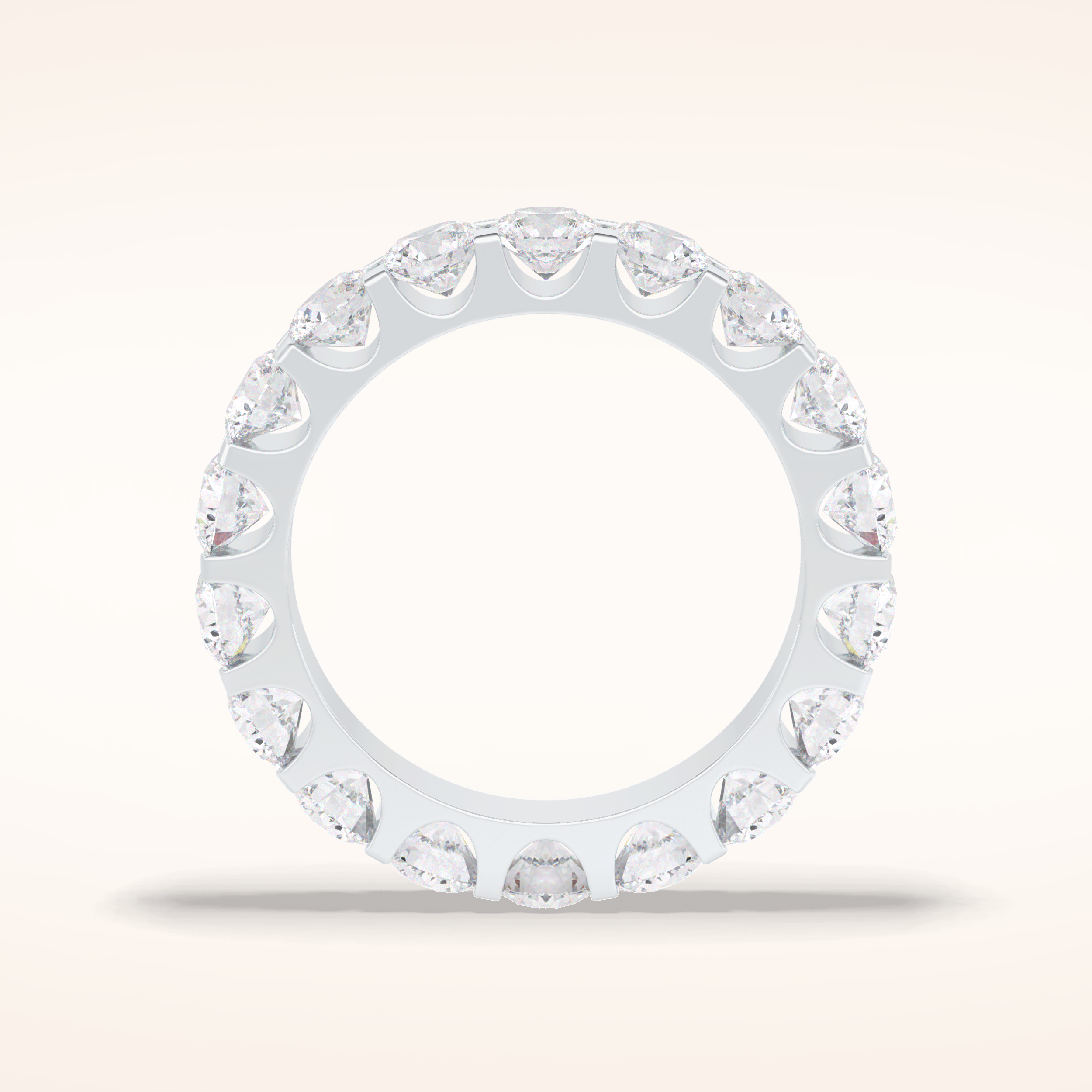 3.03 Round Shaped Moissanite Full Eternity Wedding Band