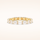 3.27 Emerald Shaped Moissanite Full Eternity Wedding Band