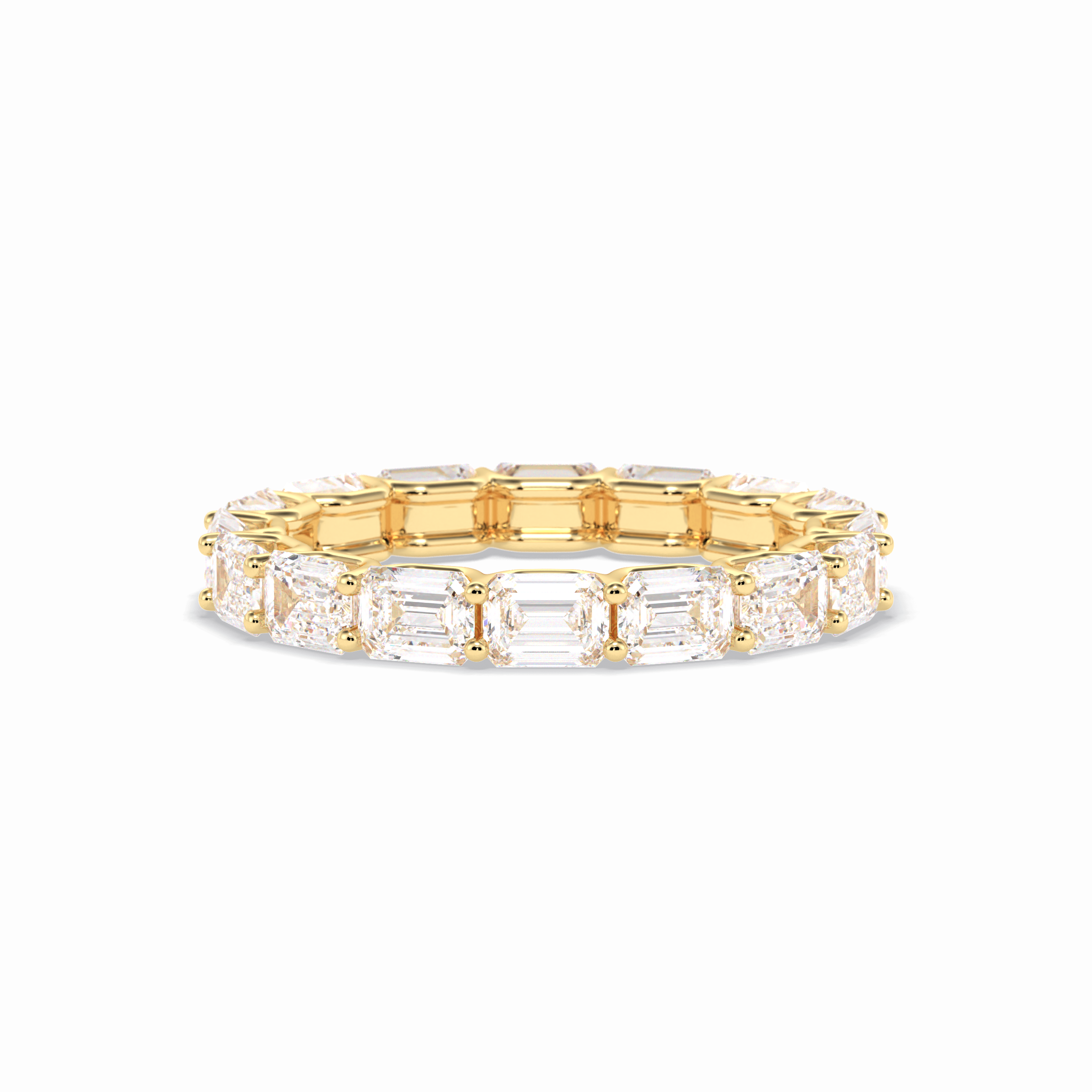 3.27 TCW Emerald Shape Full Eternity Wedding Band 8