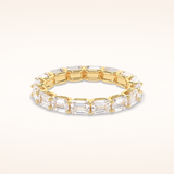 3.27 Emerald Shaped Moissanite Full Eternity Wedding Band