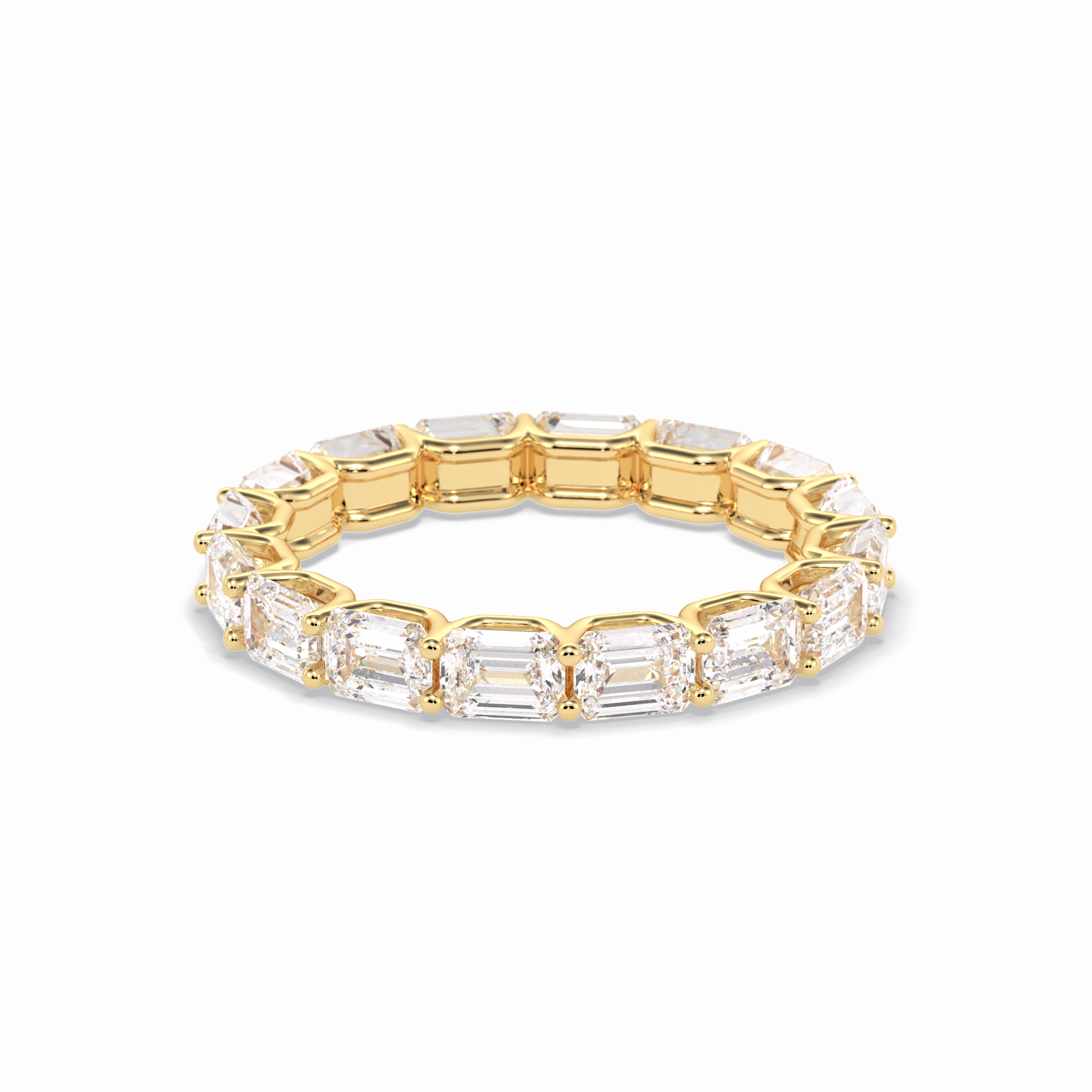3.27 TCW Emerald Shape Full Eternity Wedding Band 9