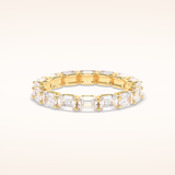 3.27 Emerald Shaped Moissanite Full Eternity Wedding Band