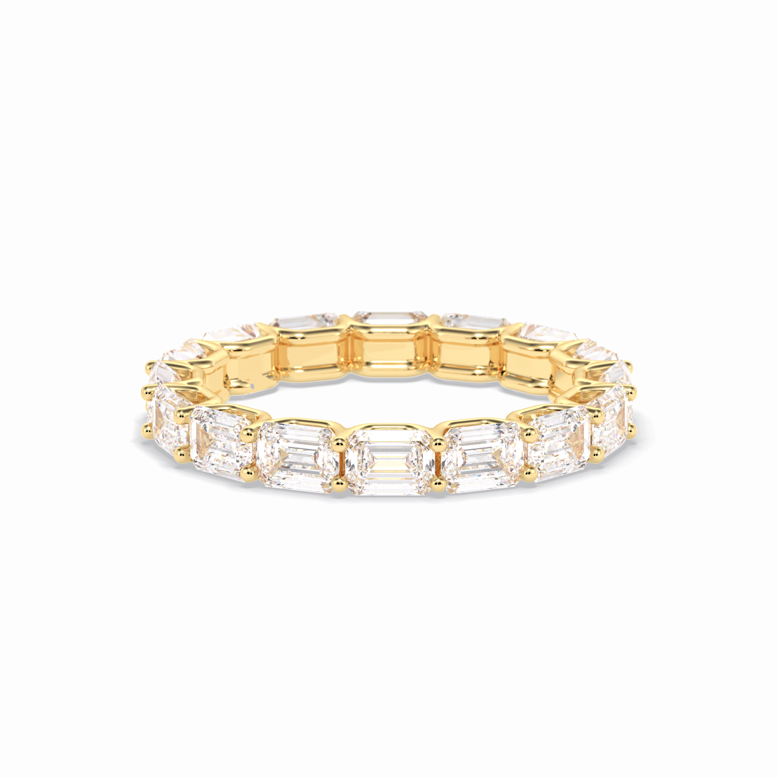 3.27 TCW Emerald Shape Full Eternity Wedding Band 10