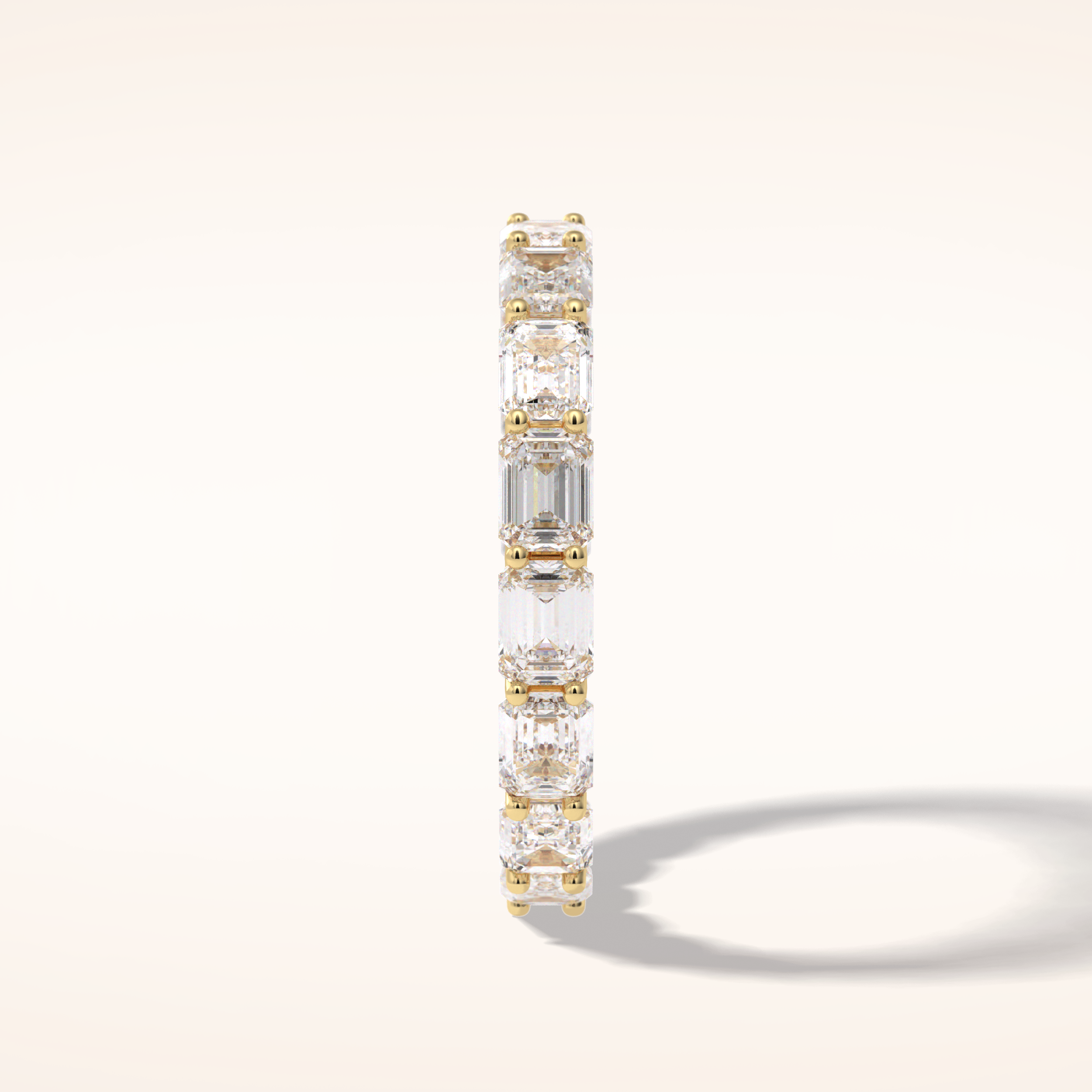 3.27 Emerald Shaped Moissanite Full Eternity Wedding Band