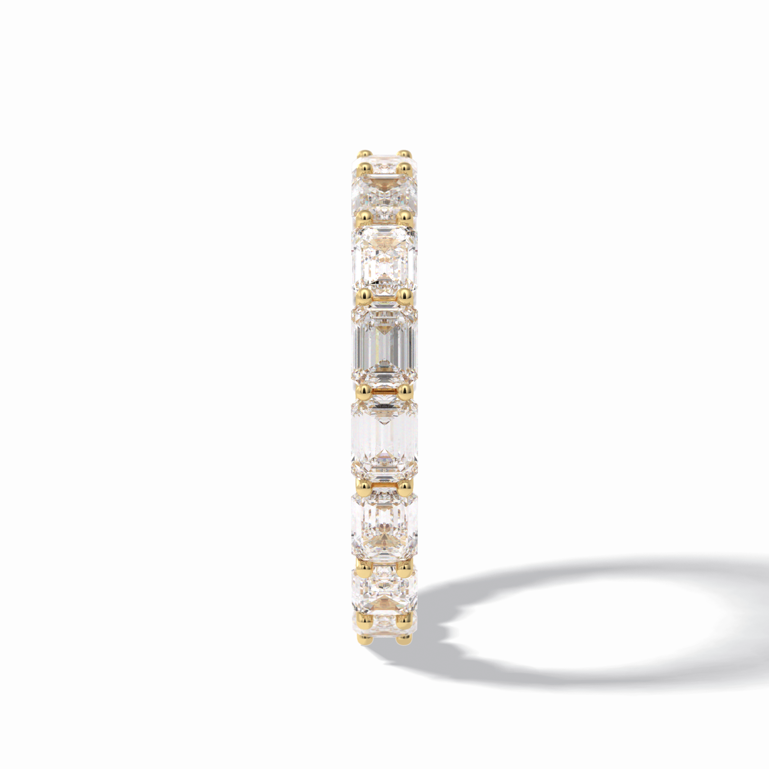 3.27 TCW Emerald Shape Full Eternity Wedding Band 11