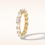 3.27 Emerald Shaped Moissanite Full Eternity Wedding Band