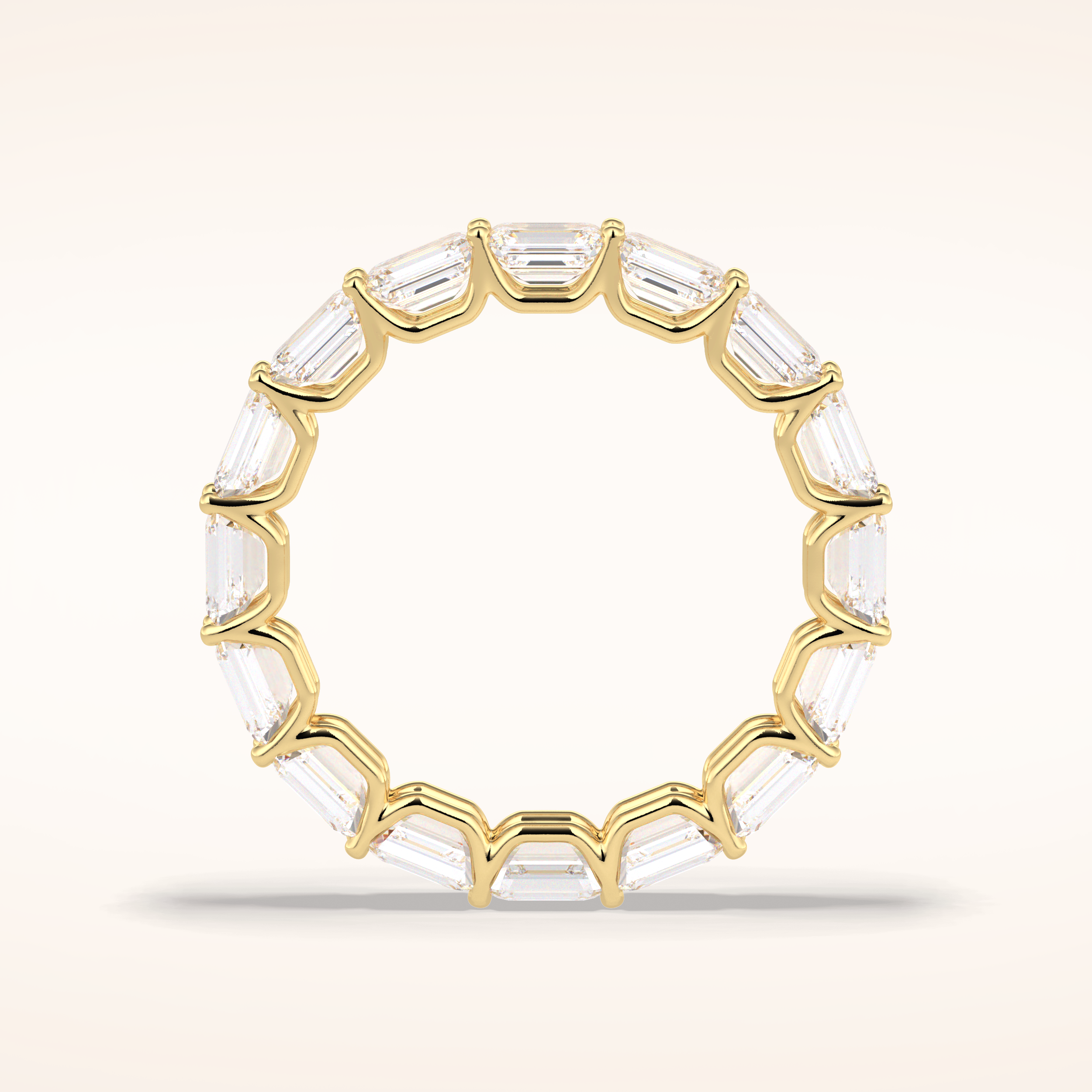 3.27 Emerald Shaped Moissanite Full Eternity Wedding Band