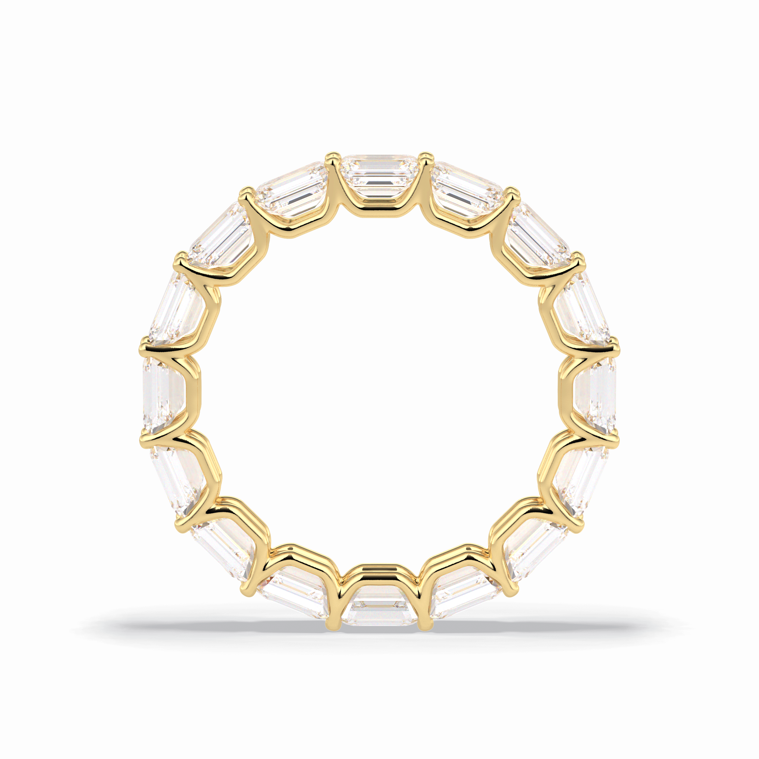 3.27 TCW Emerald Shape Full Eternity Wedding Band 14