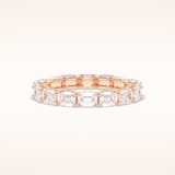 3.27 Emerald Shaped Moissanite Full Eternity Wedding Band