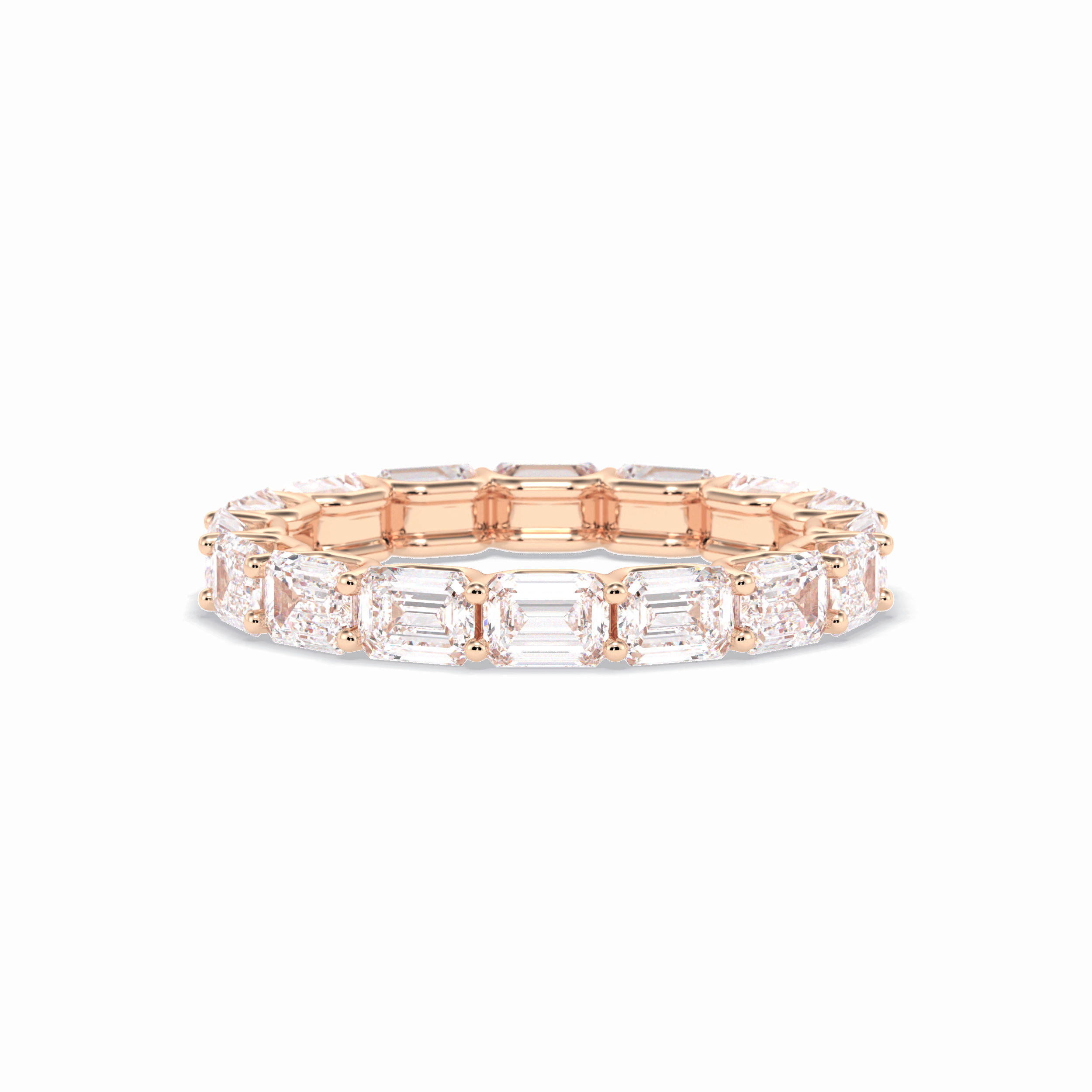3.27 TCW Emerald Shape Full Eternity Wedding Band 15