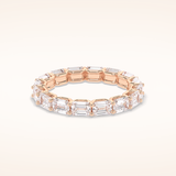 3.27 Emerald Shaped Moissanite Full Eternity Wedding Band