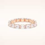 3.27 Emerald Shaped Moissanite Full Eternity Wedding Band
