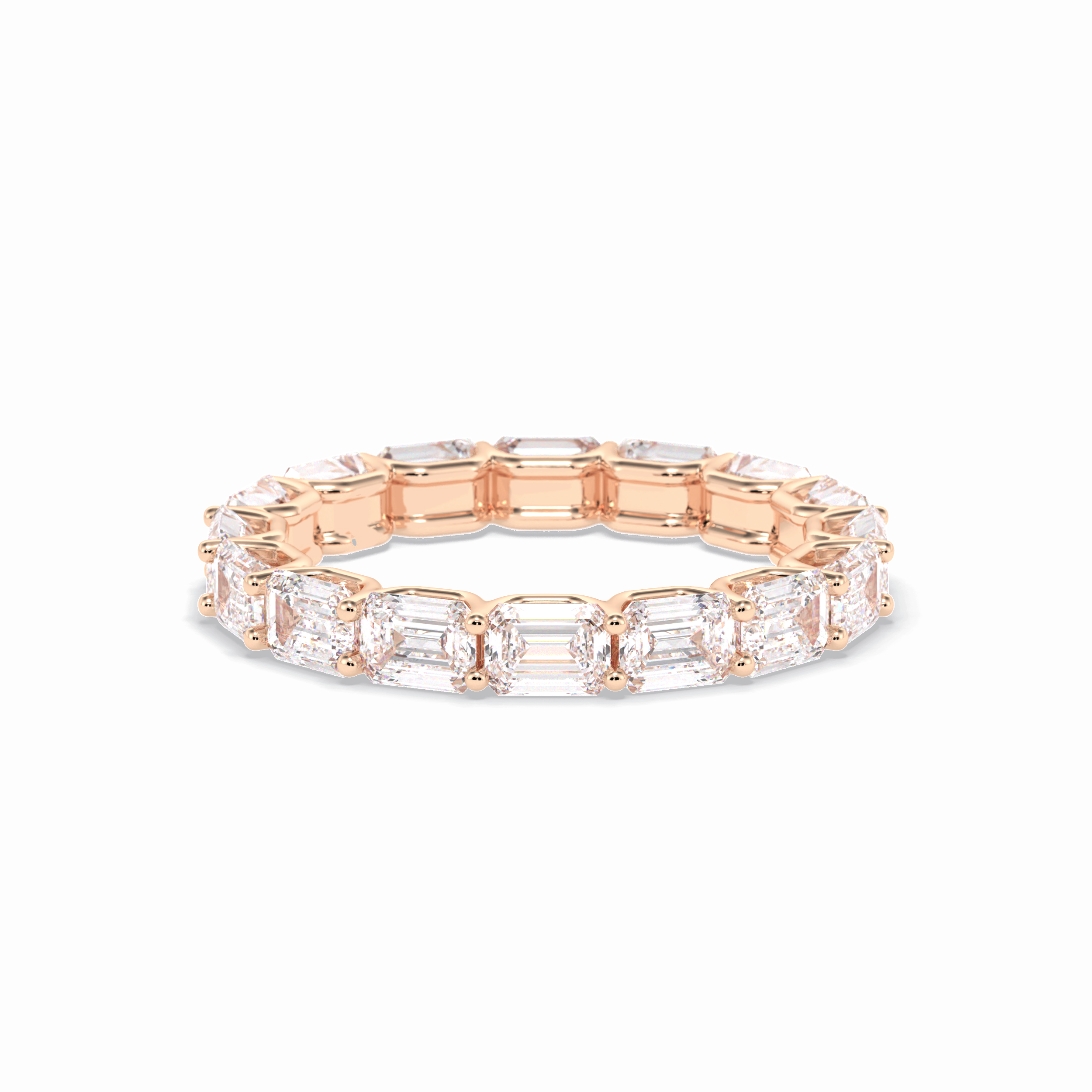 3.27 TCW Emerald Shape Full Eternity Wedding Band 17