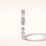 3.27 Emerald Shaped Moissanite Full Eternity Wedding Band