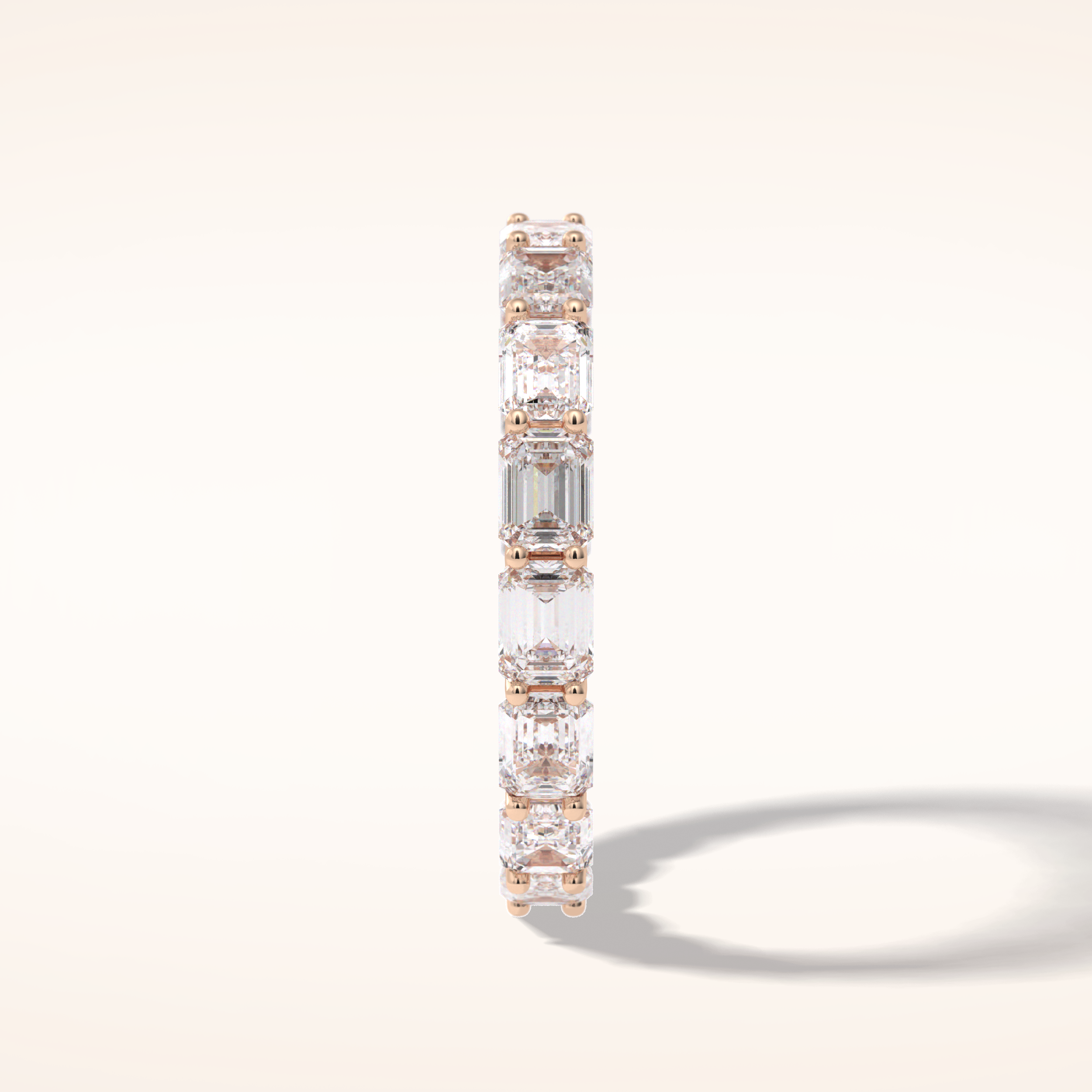 3.27 Emerald Shaped Moissanite Full Eternity Wedding Band