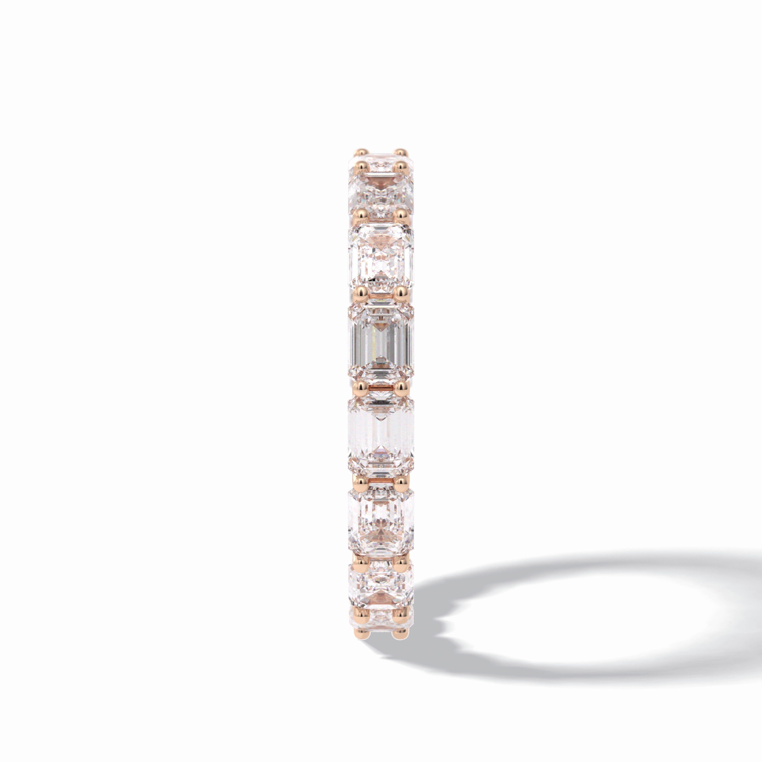 3.27 TCW Emerald Shape Full Eternity Wedding Band 18
