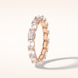 3.27 Emerald Shaped Moissanite Full Eternity Wedding Band