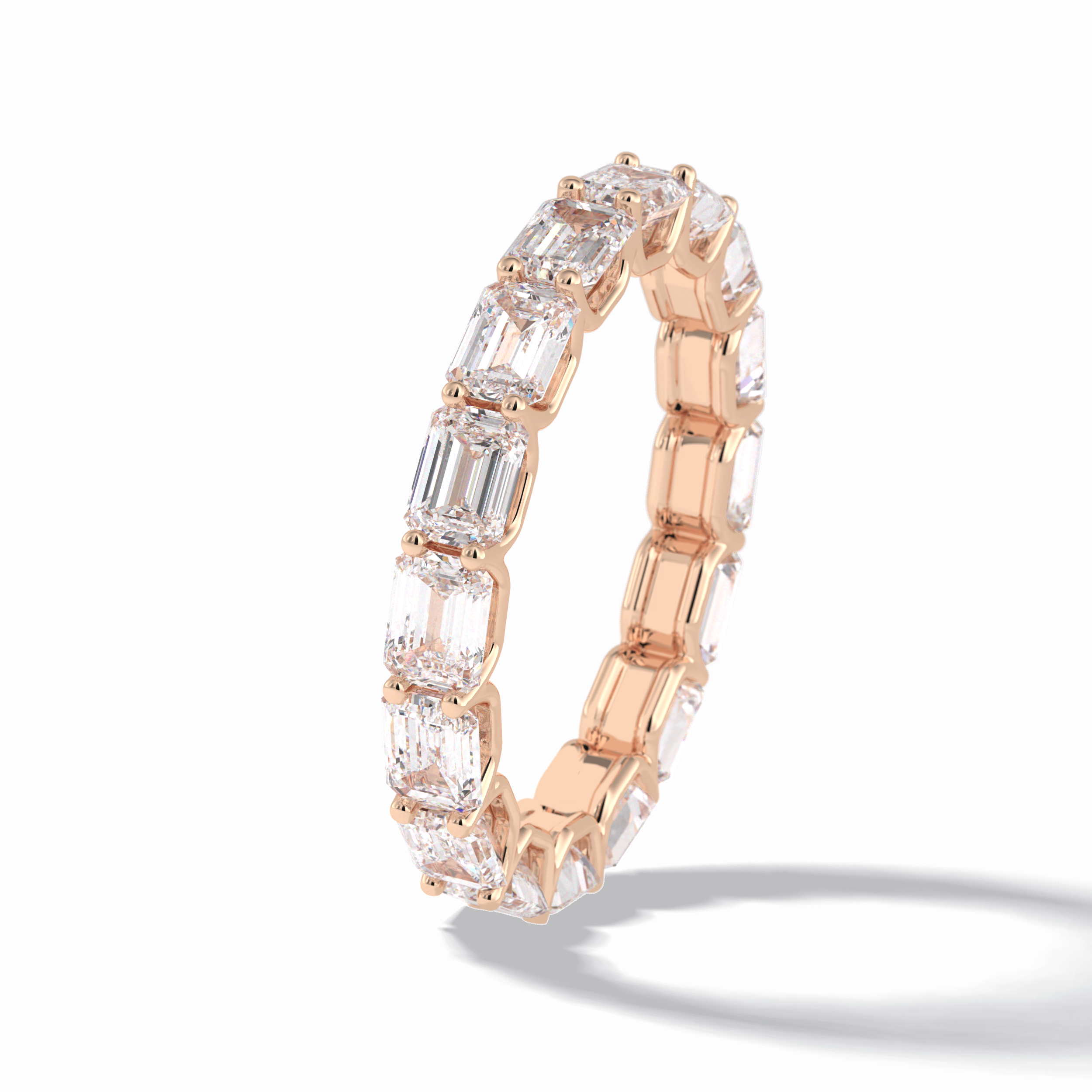3.27 TCW Emerald Shape Full Eternity Wedding Band 20