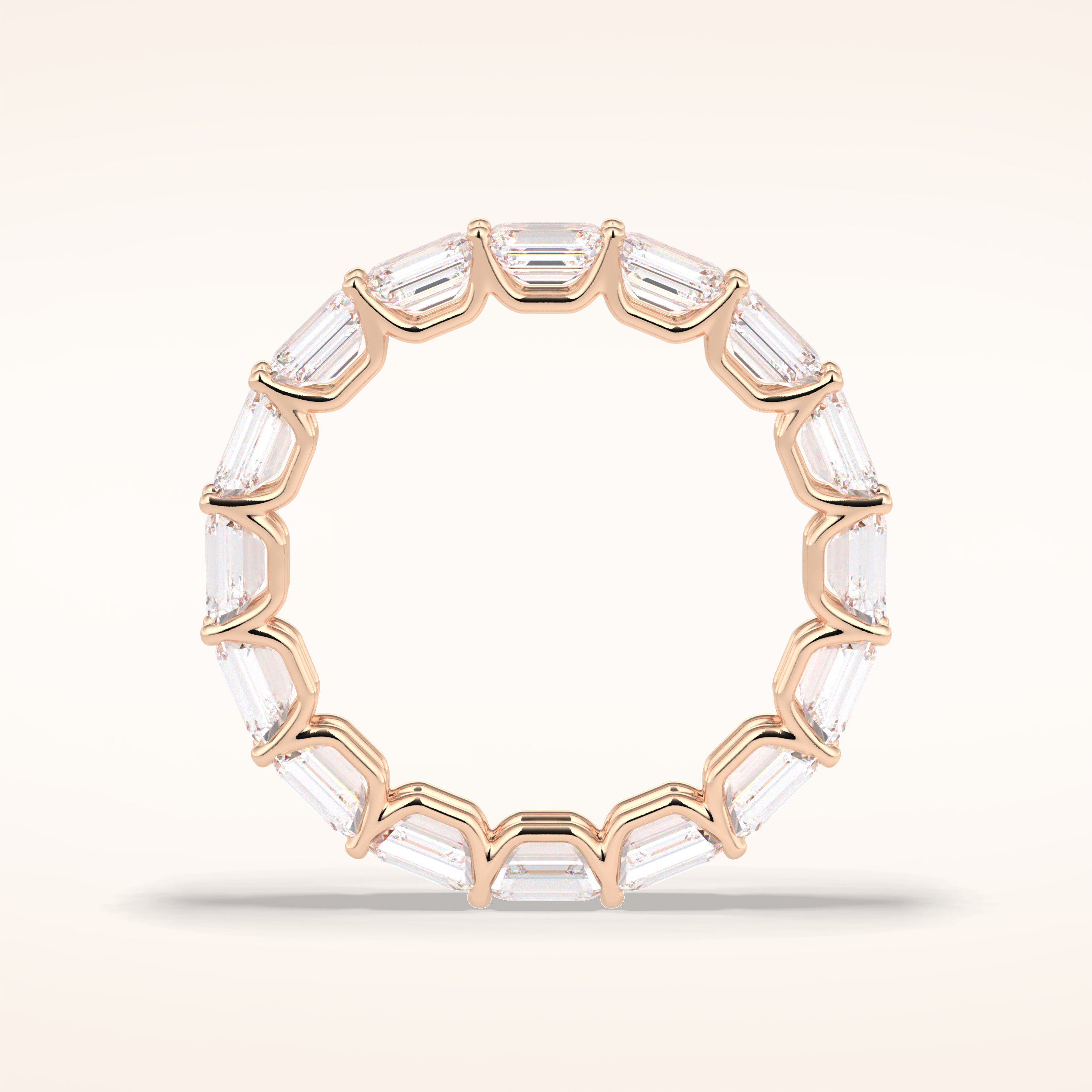 3.27 Emerald Shaped Moissanite Full Eternity Wedding Band