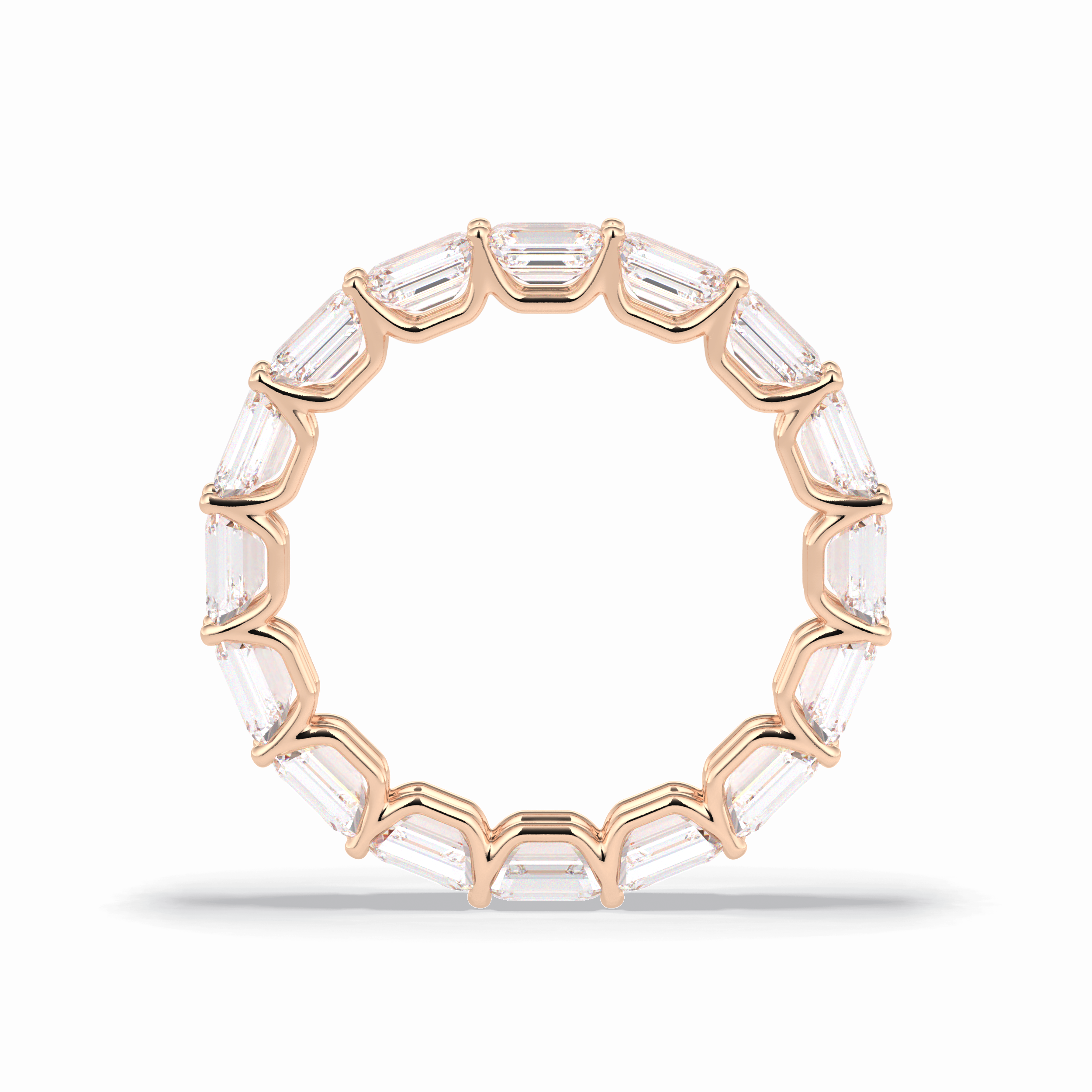 3.27 TCW Emerald Shape Full Eternity Wedding Band 21