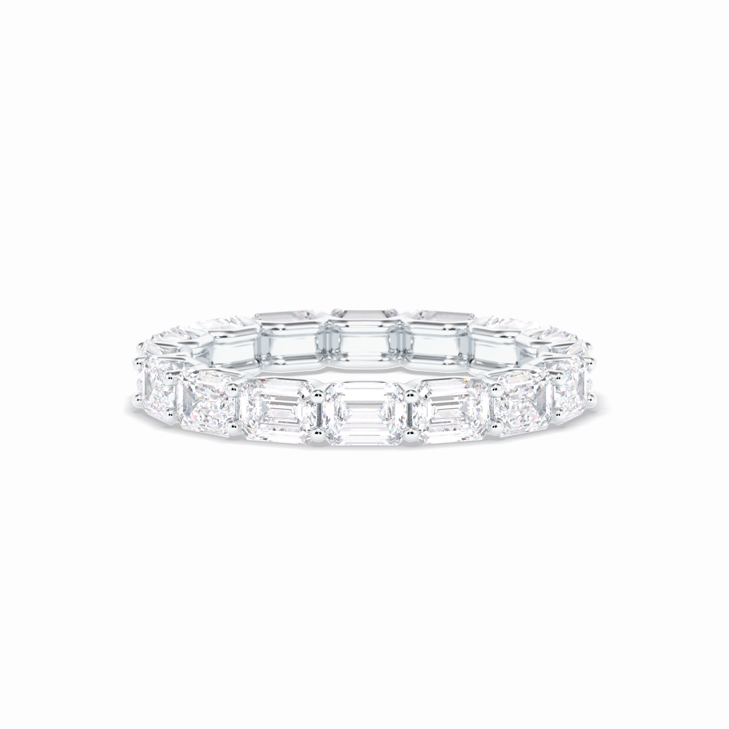 3.27 TCW Emerald Shape Full Eternity Wedding Band 1