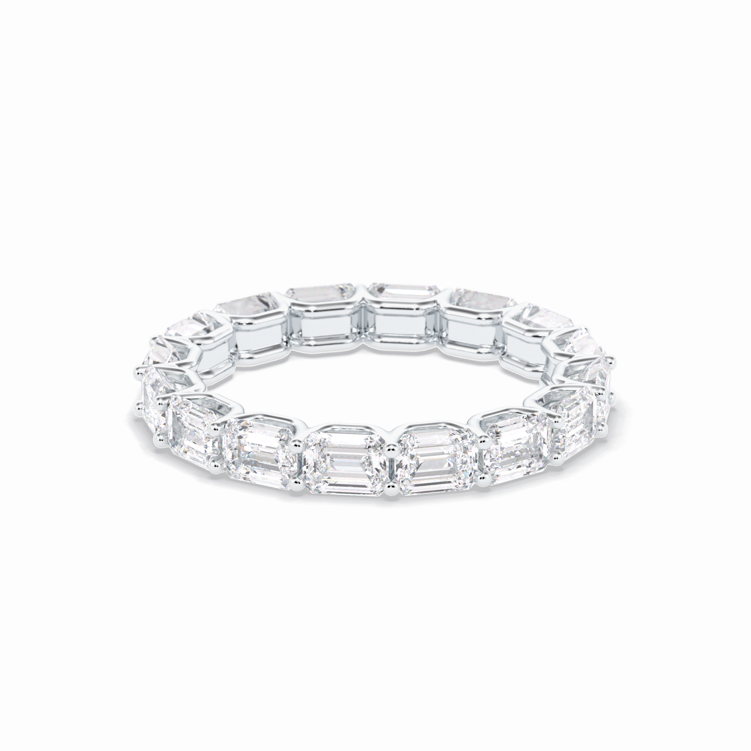 3.27 TCW Emerald Shape Full Eternity Wedding Band 2