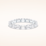 3.27 Emerald Shaped Moissanite Full Eternity Wedding Band