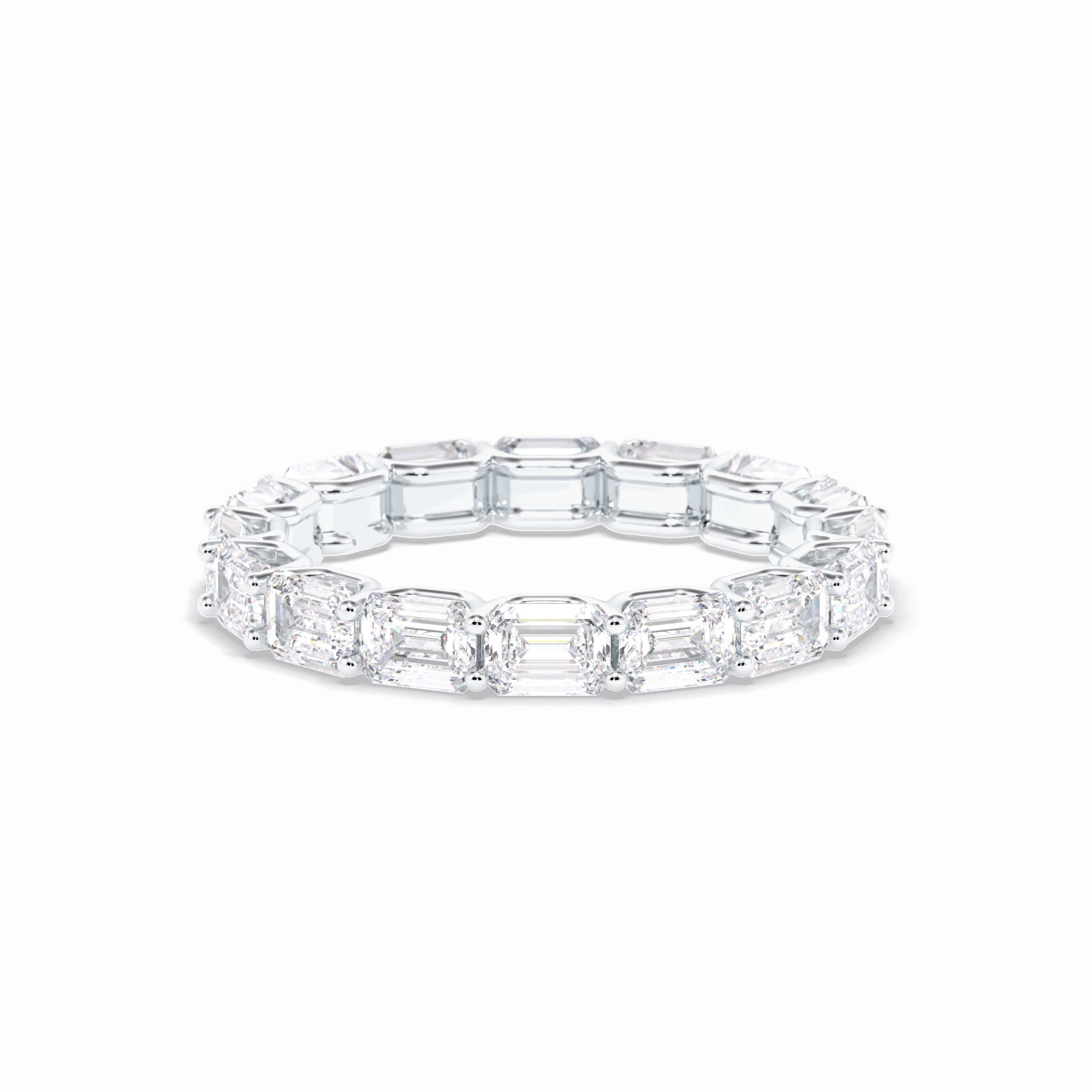 3.27 TCW Emerald Shape Full Eternity Wedding Band 3