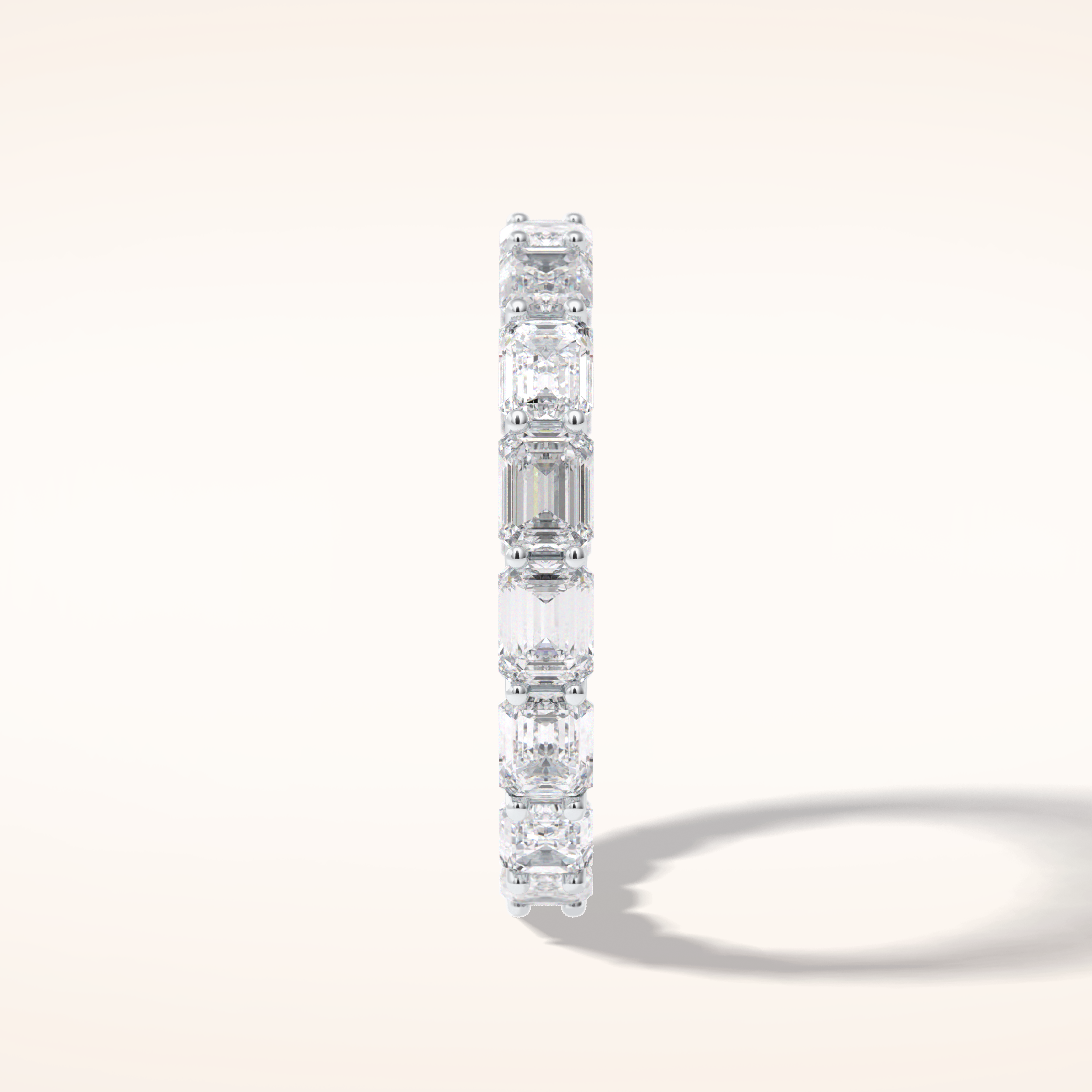 3.27 Emerald Shaped Moissanite Full Eternity Wedding Band