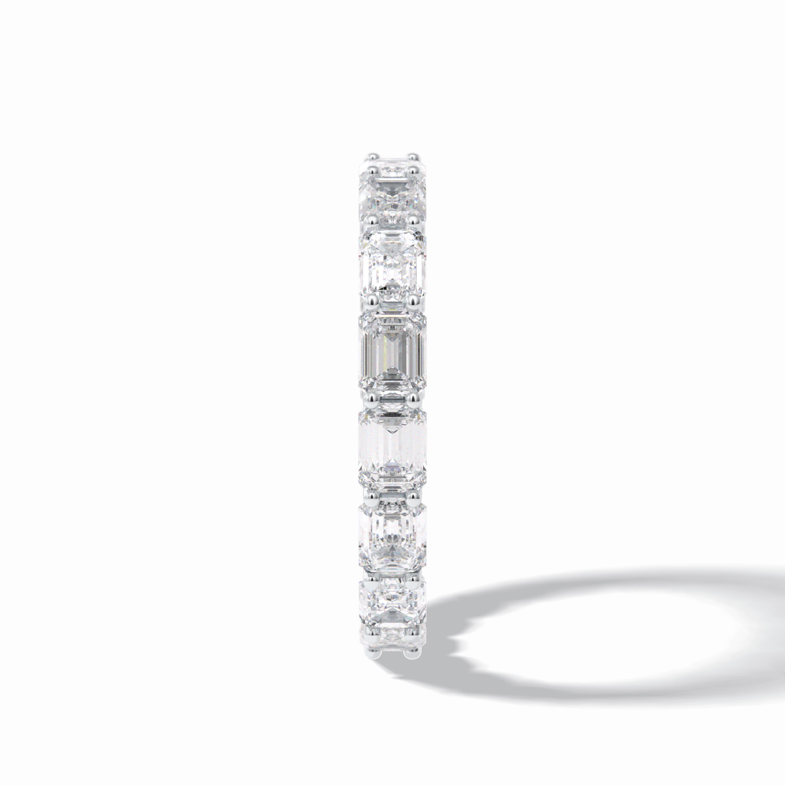 3.27 TCW Emerald Shape Full Eternity Wedding Band 4