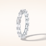 3.27 Emerald Shaped Moissanite Full Eternity Wedding Band