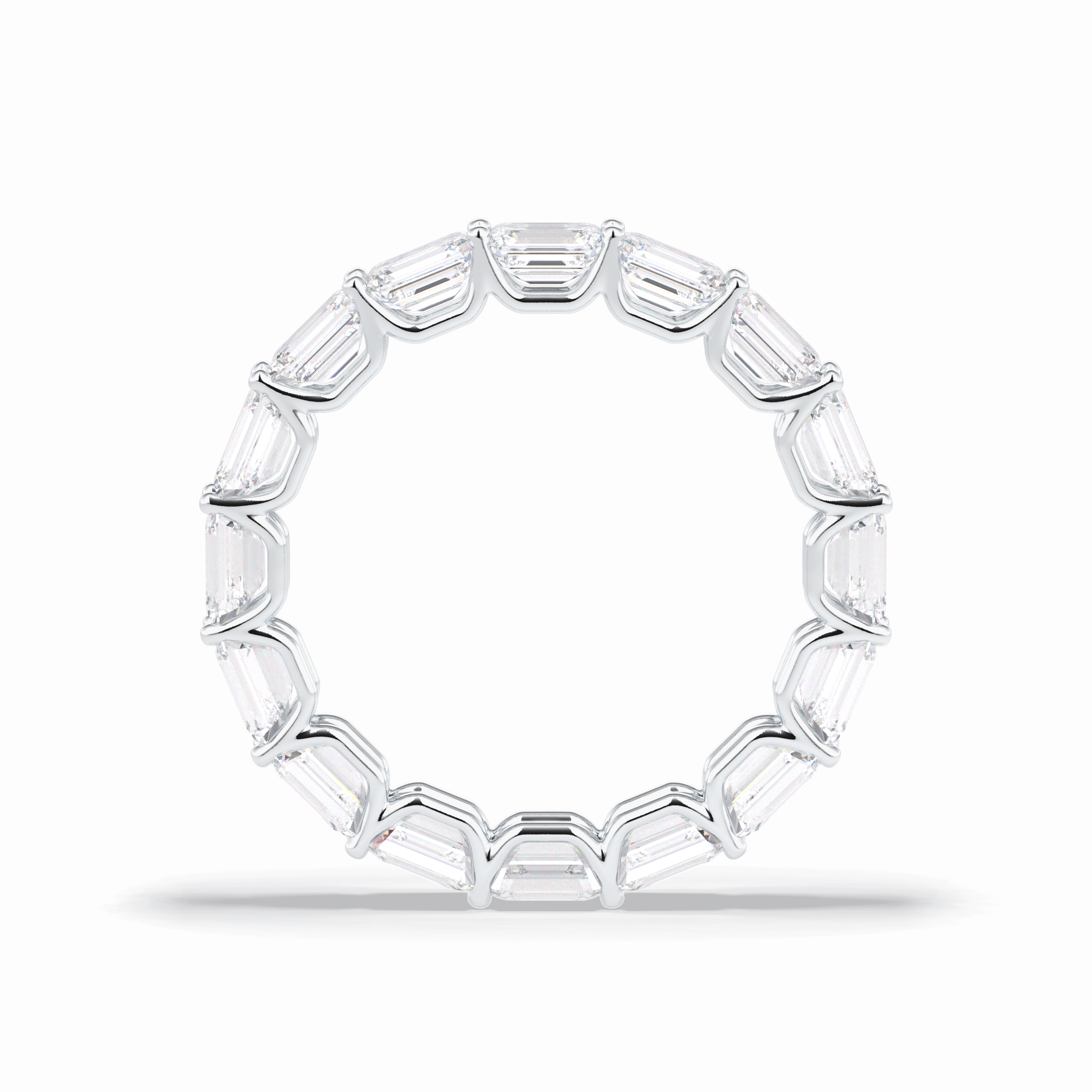3.27 TCW Emerald Shape Full Eternity Wedding Band 7