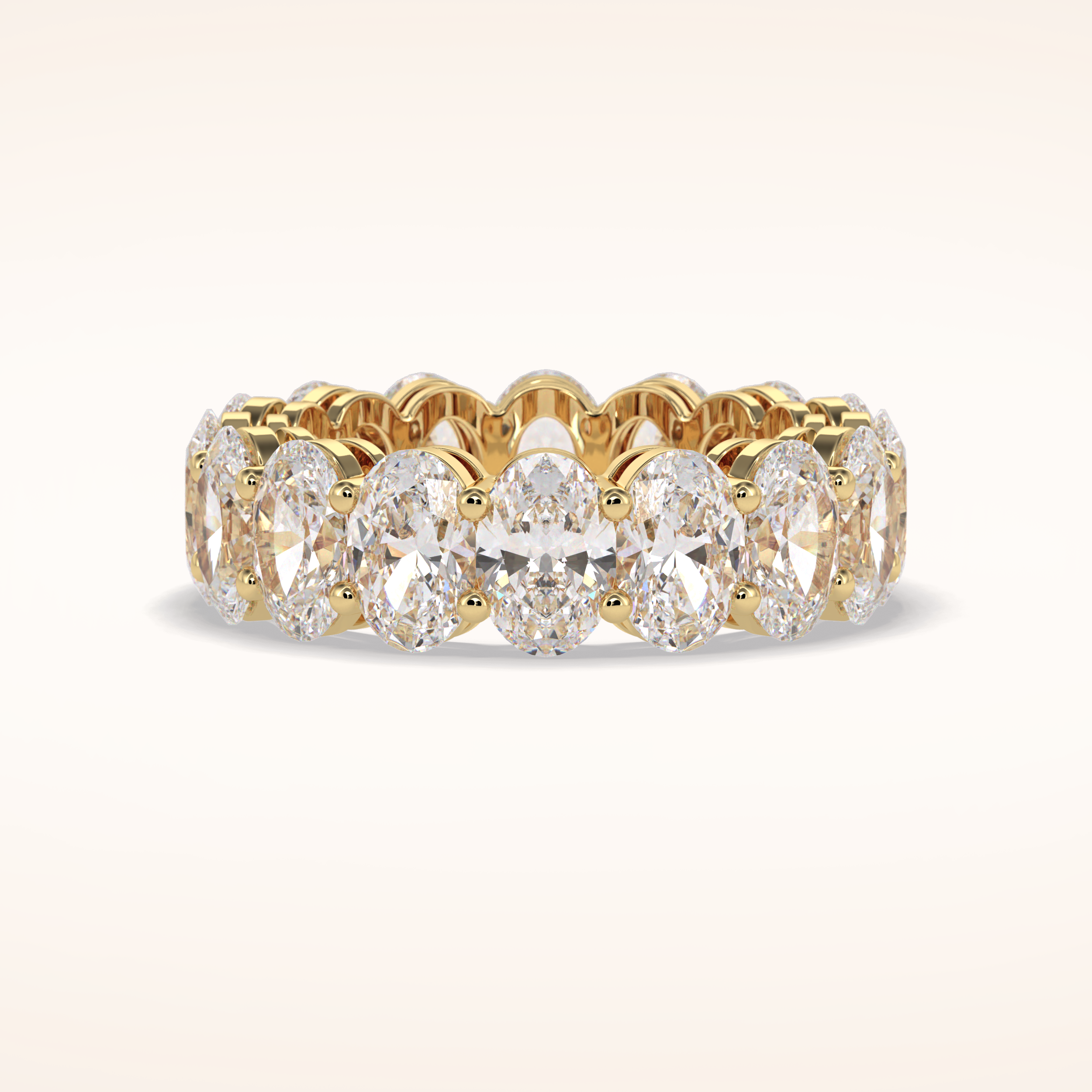 7.99 Oval Shaped Moissanite Full Eternity Wedding Band