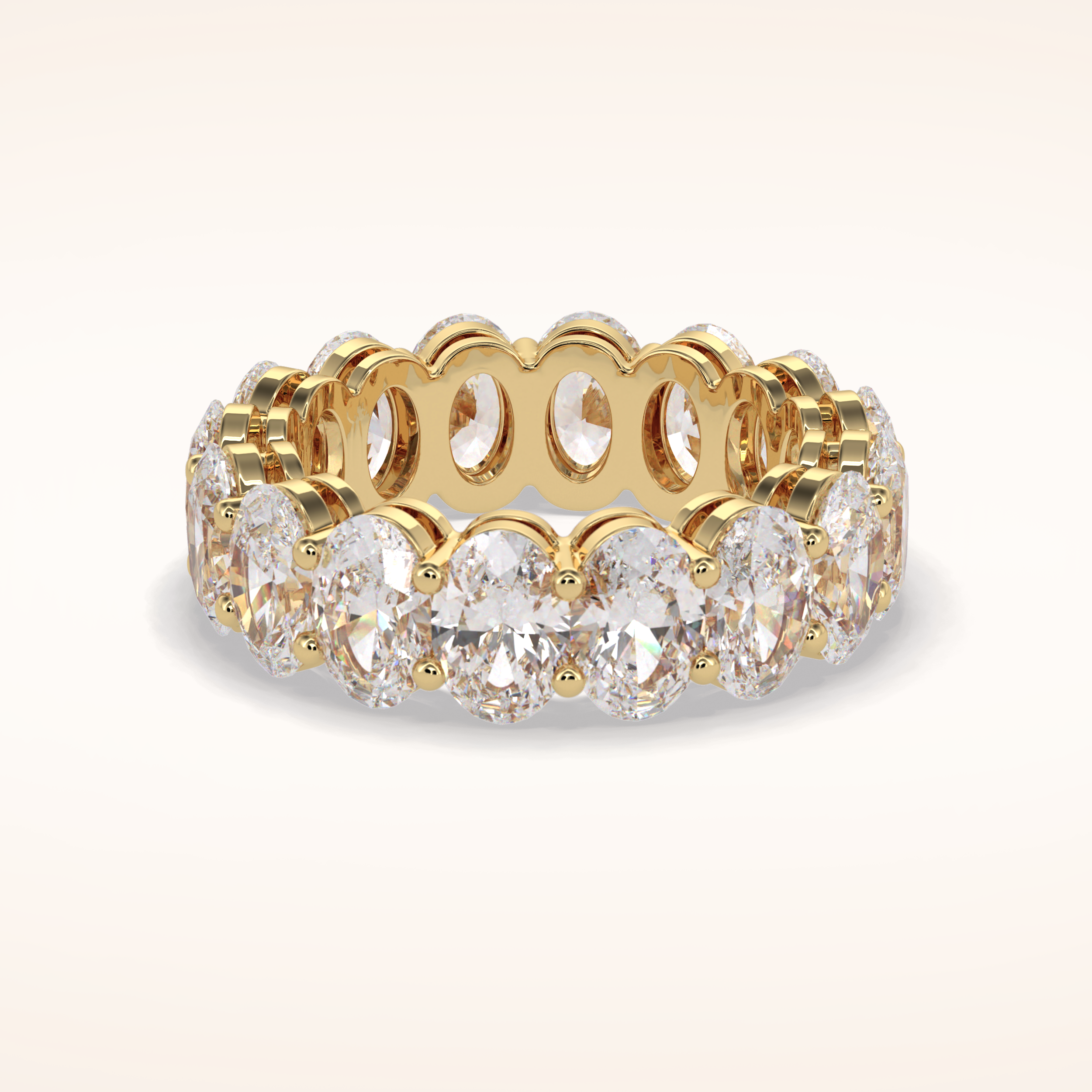 7.99 Oval Shaped Moissanite Full Eternity Wedding Band