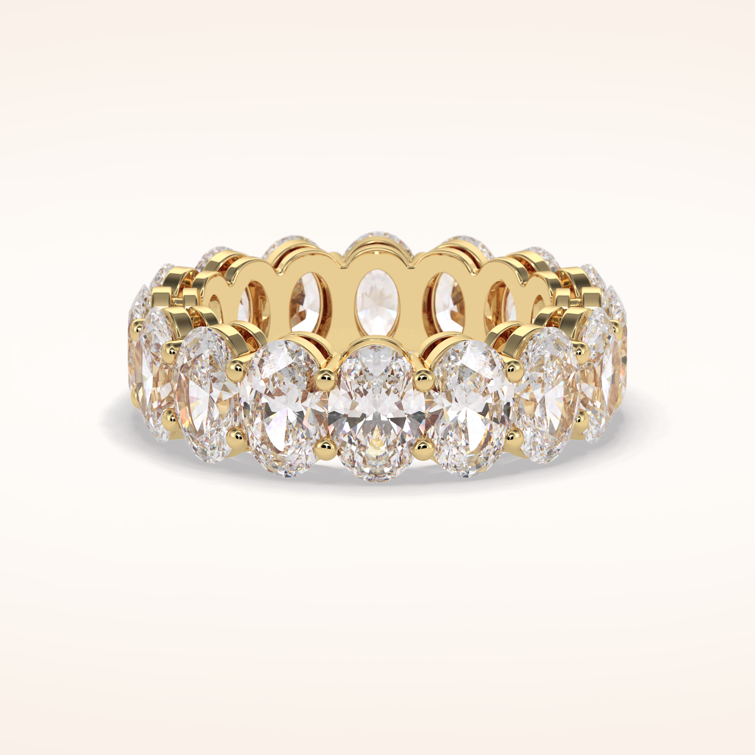 7.99 Oval Shaped Moissanite Full Eternity Wedding Band