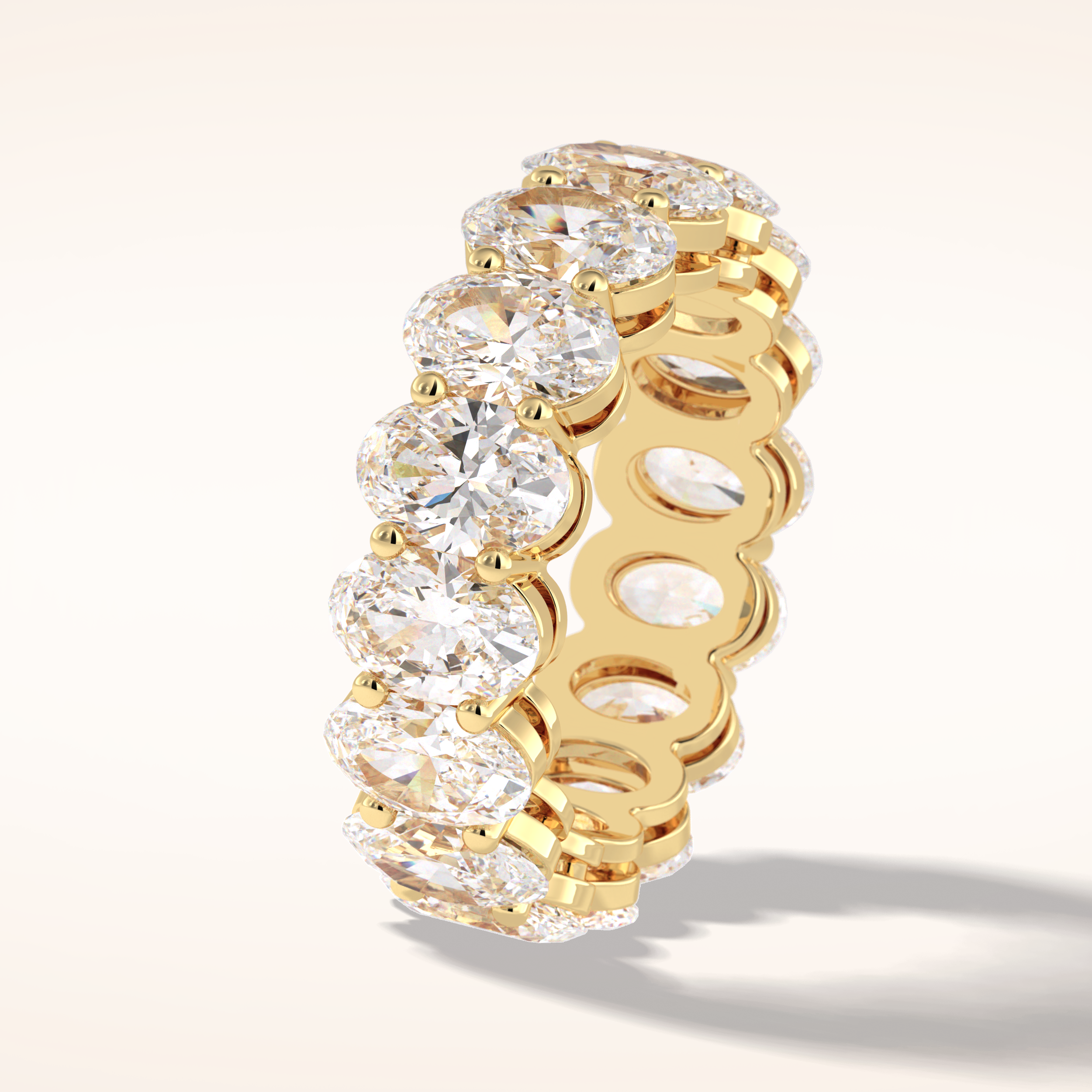 7.99 Oval Shaped Moissanite Full Eternity Wedding Band