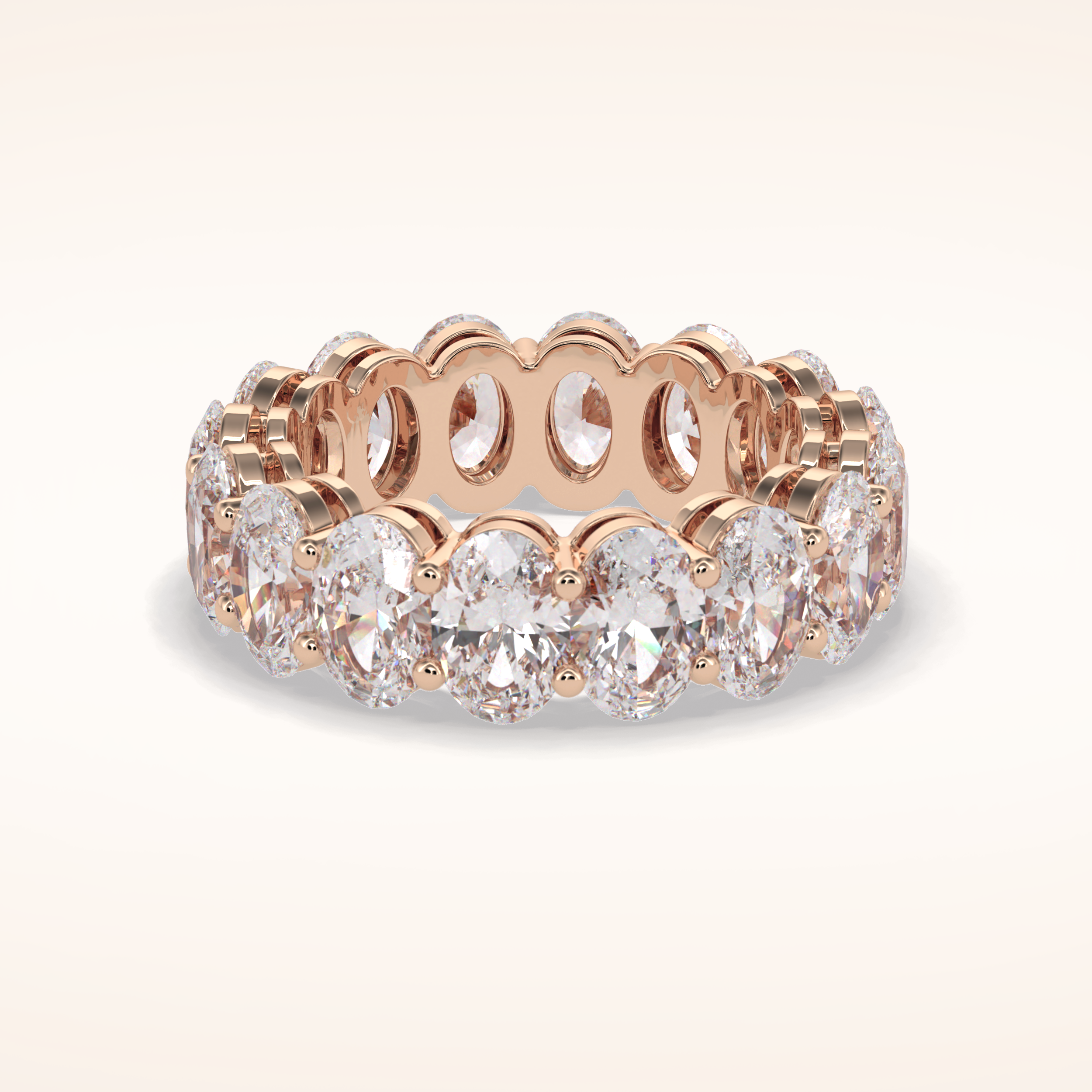 7.99 Oval Shaped Moissanite Full Eternity Wedding Band