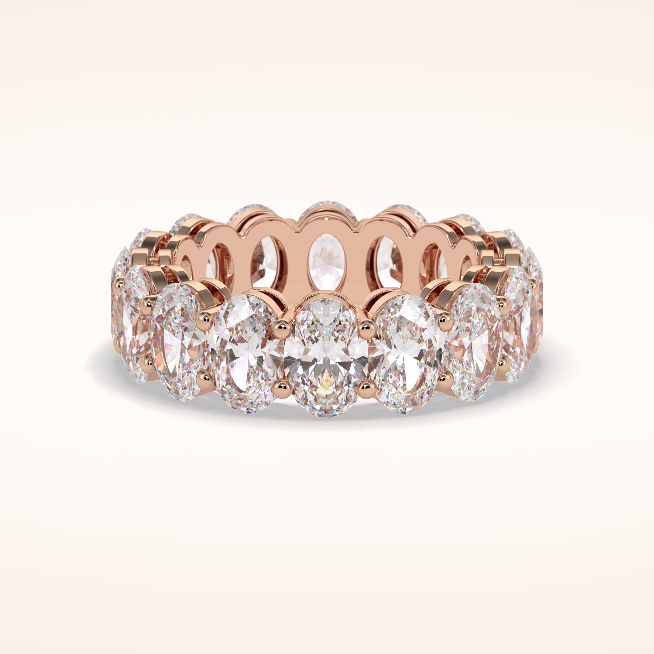 7.99 Oval Shaped Moissanite Full Eternity Wedding Band