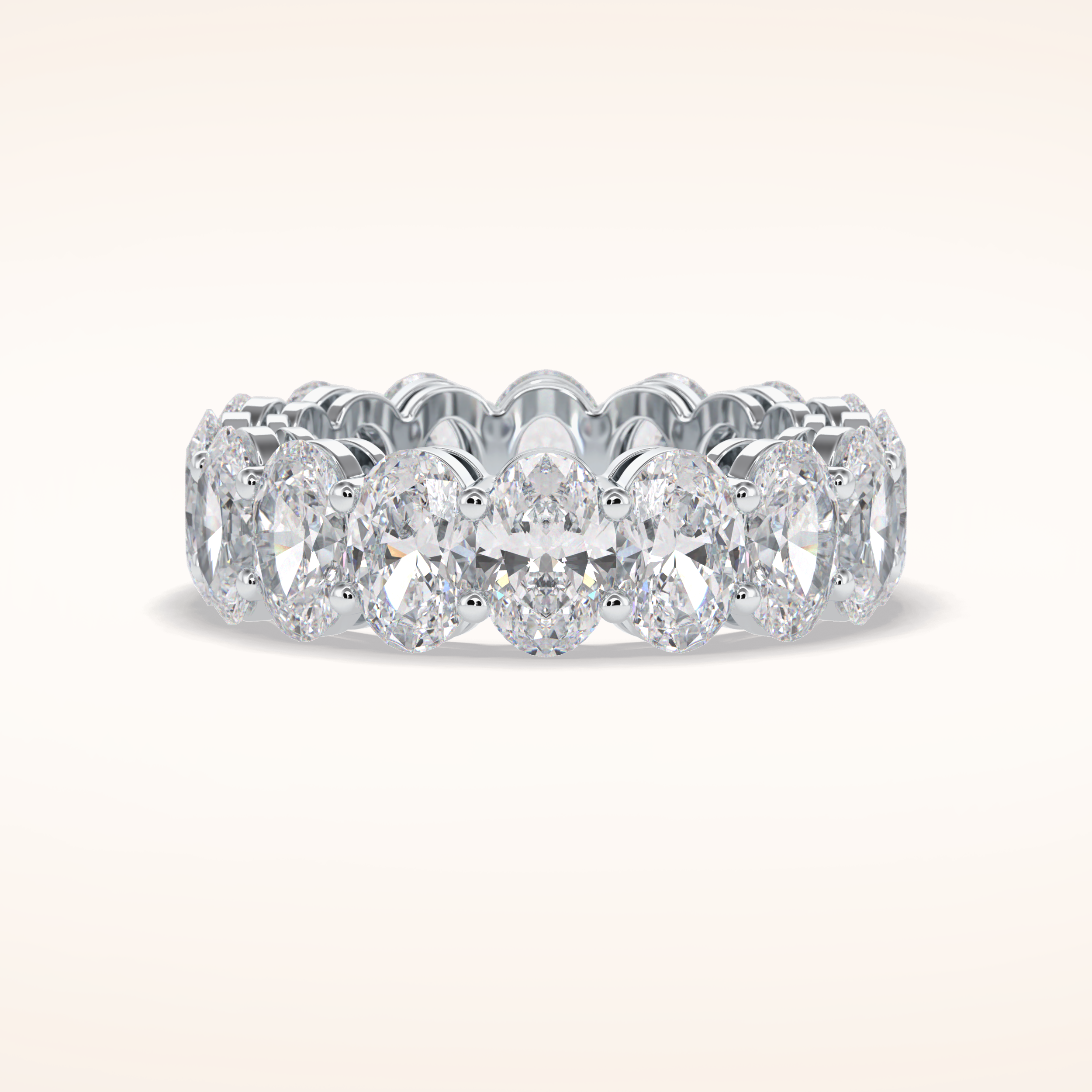 7.99 Oval Shaped Moissanite Full Eternity Wedding Band