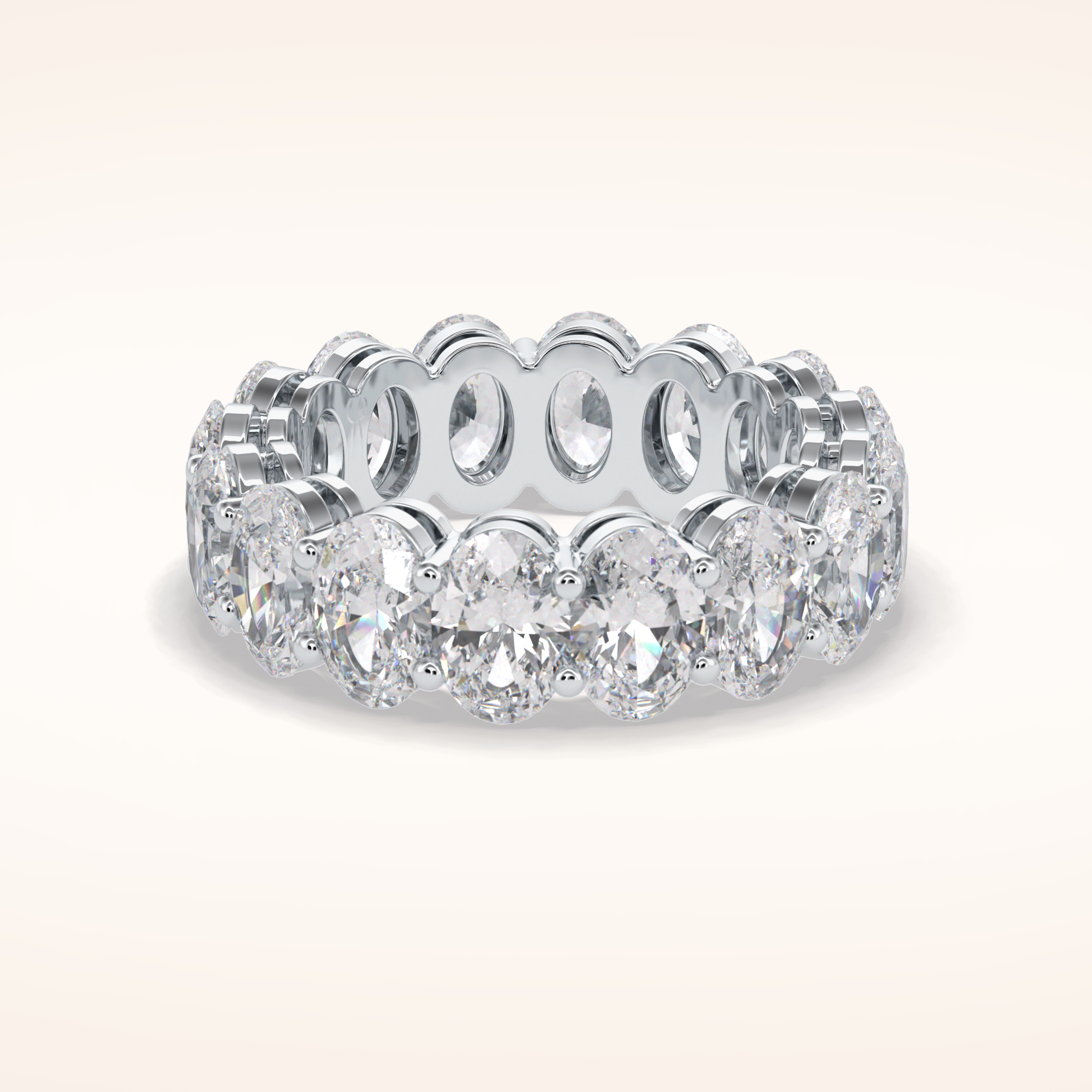 7.99 Oval Shaped Moissanite Full Eternity Wedding Band