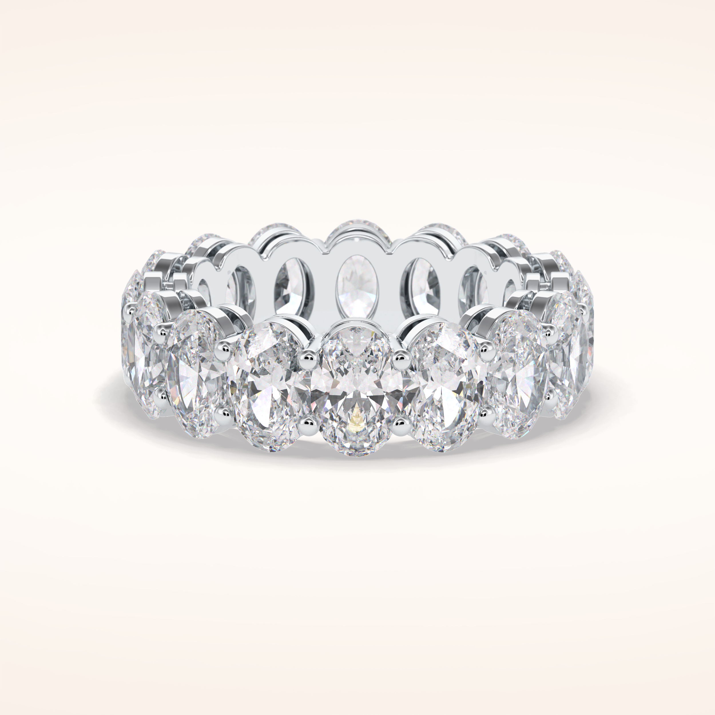 7.99 Oval Shaped Moissanite Full Eternity Wedding Band