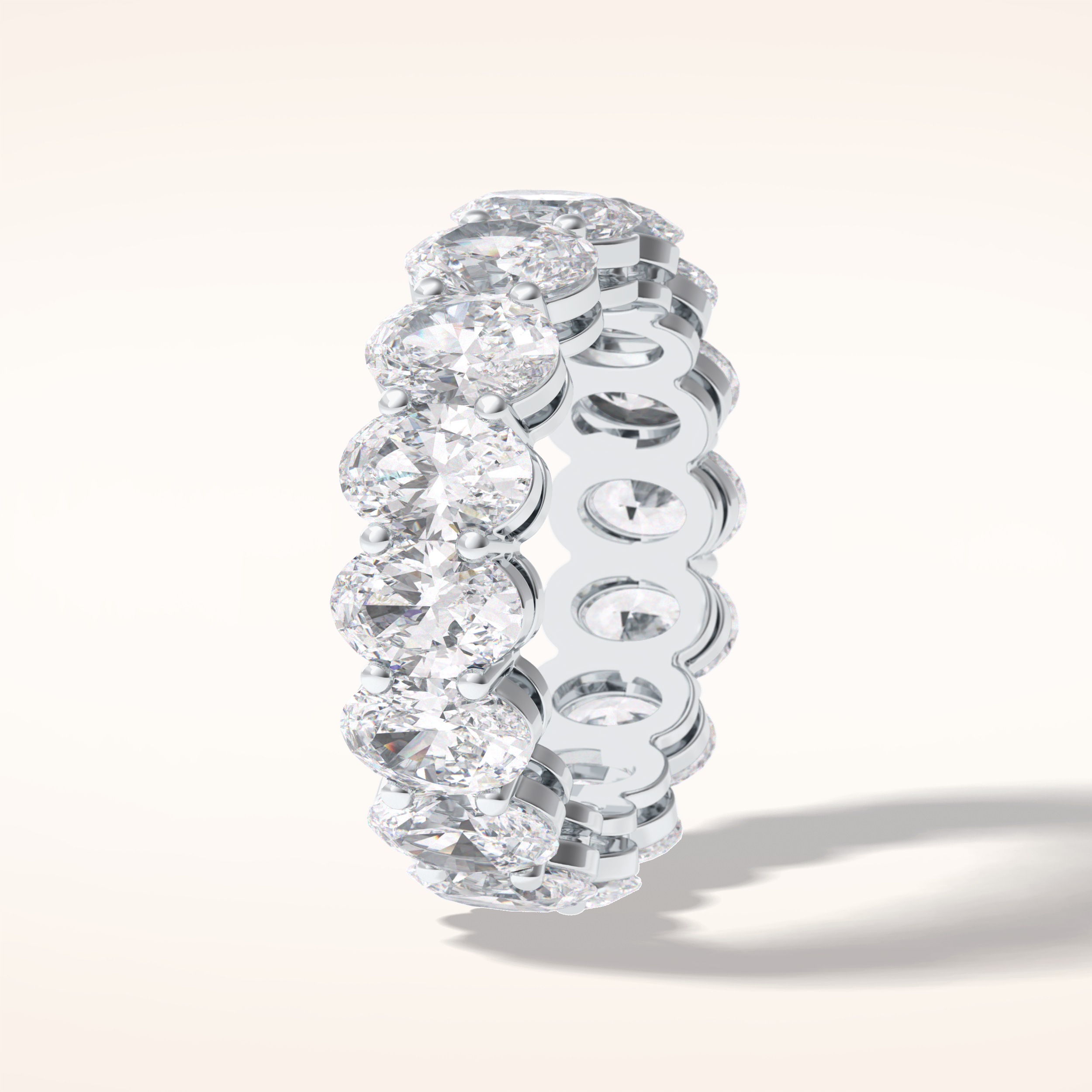 7.99 Oval Shaped Moissanite Full Eternity Wedding Band